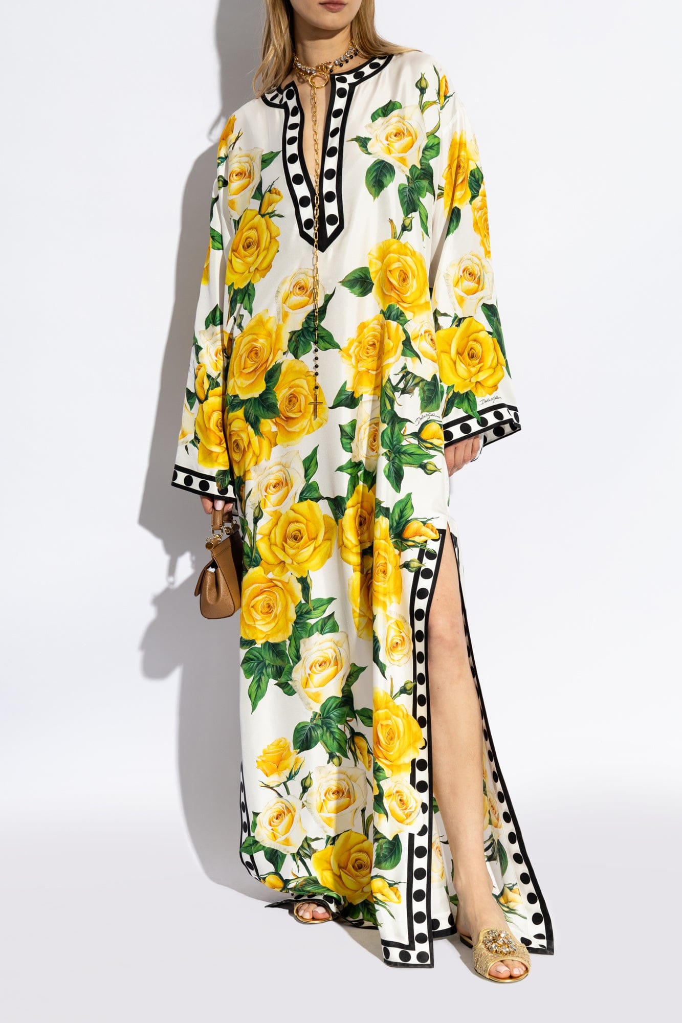 Dolce & Gabbana Gold Bianca Slides