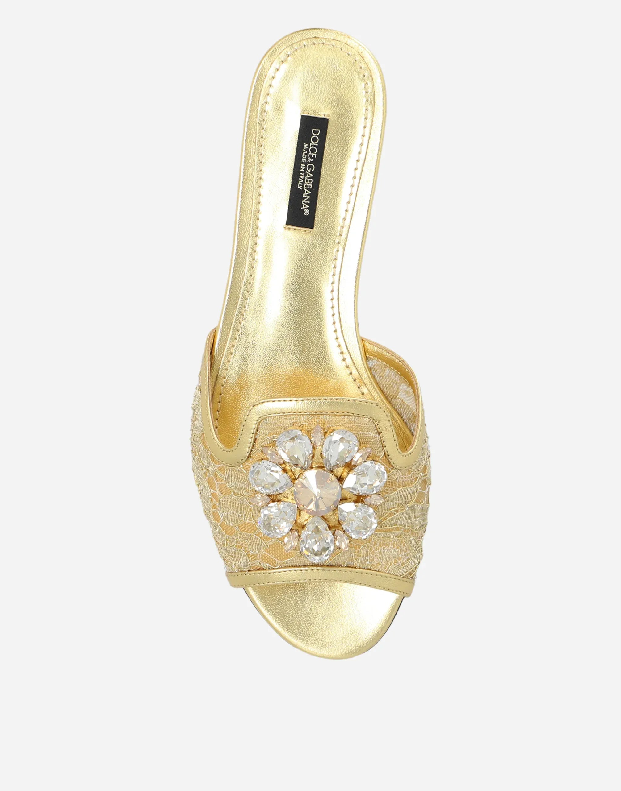 Dolce & Gabbana Gold Bianca Slides