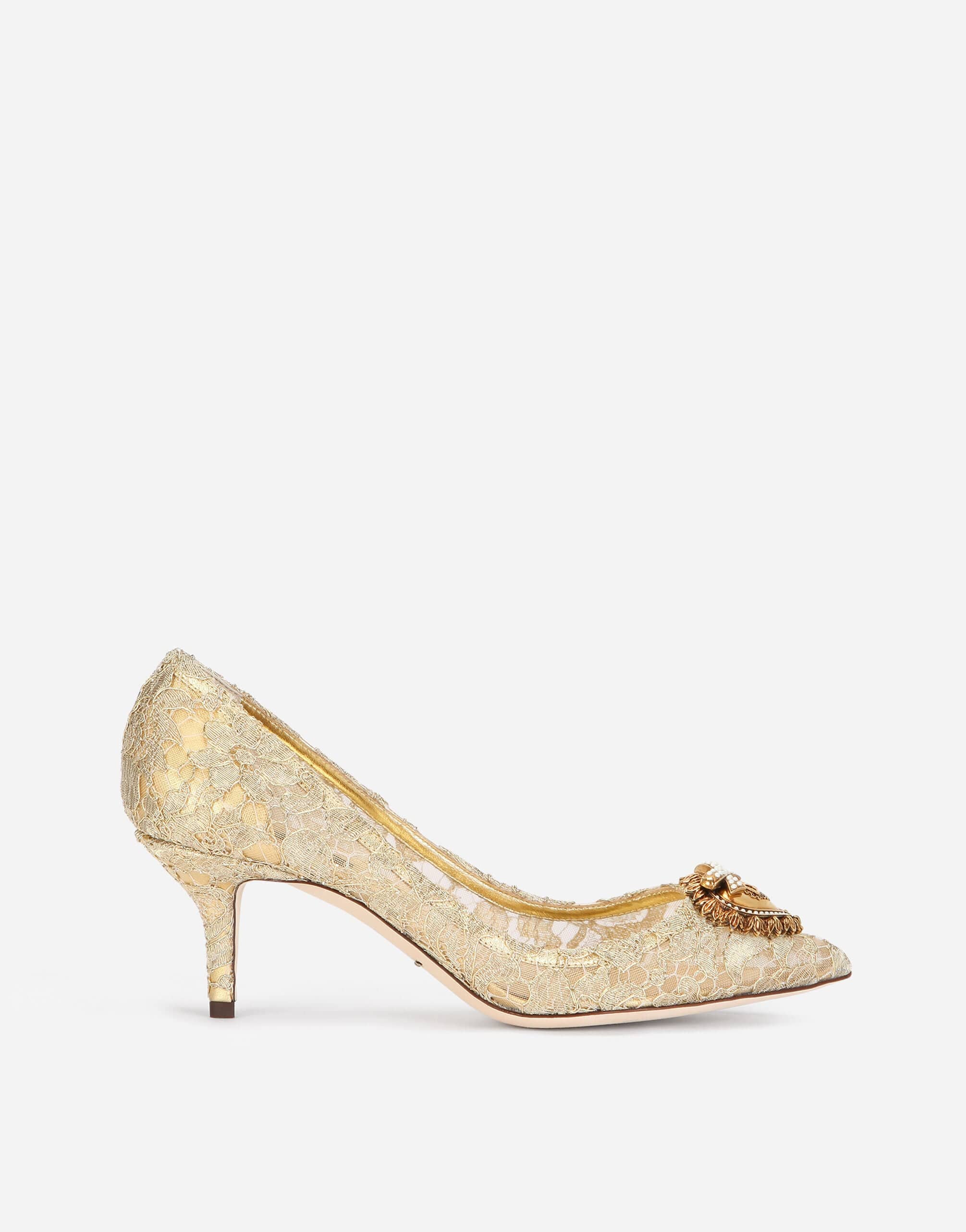 Dolce & Gabbana Gold Devotion Taormina Lace Pumps