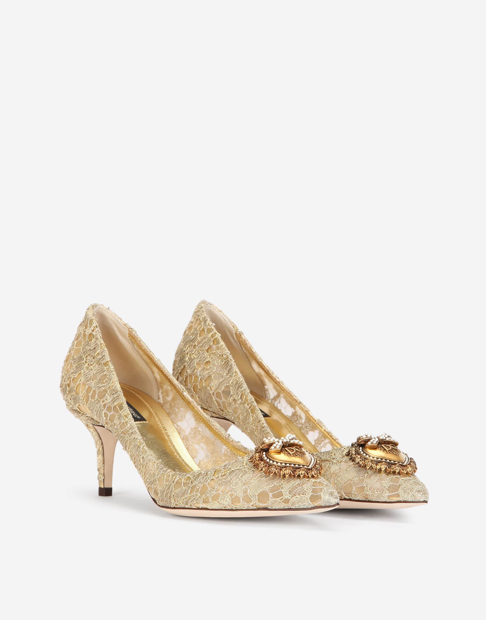 Dolce & Gabbana Gold Devotion Taormina Lace Pumps