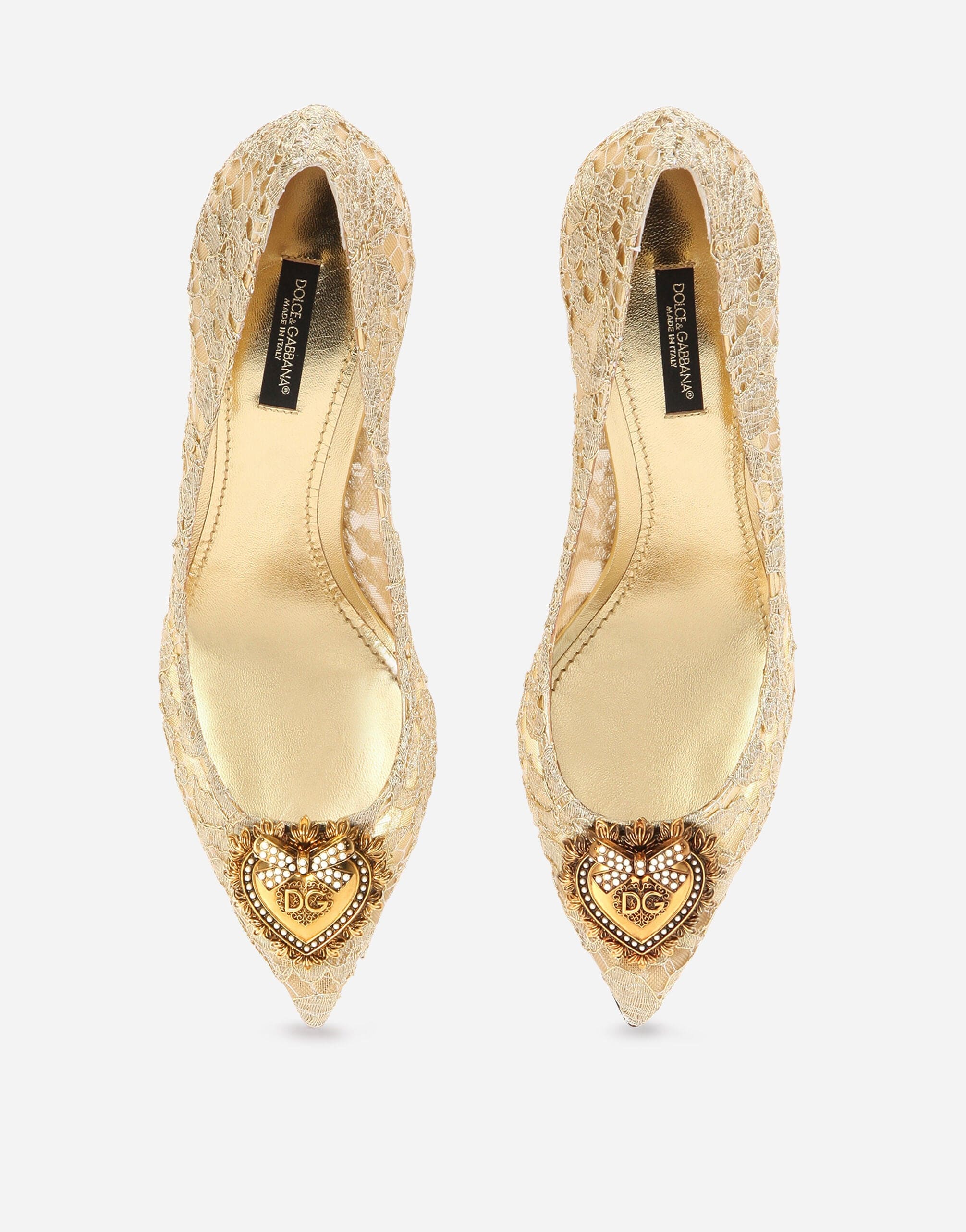 Dolce & Gabbana Gold Devotion Taormina Lace Pumps