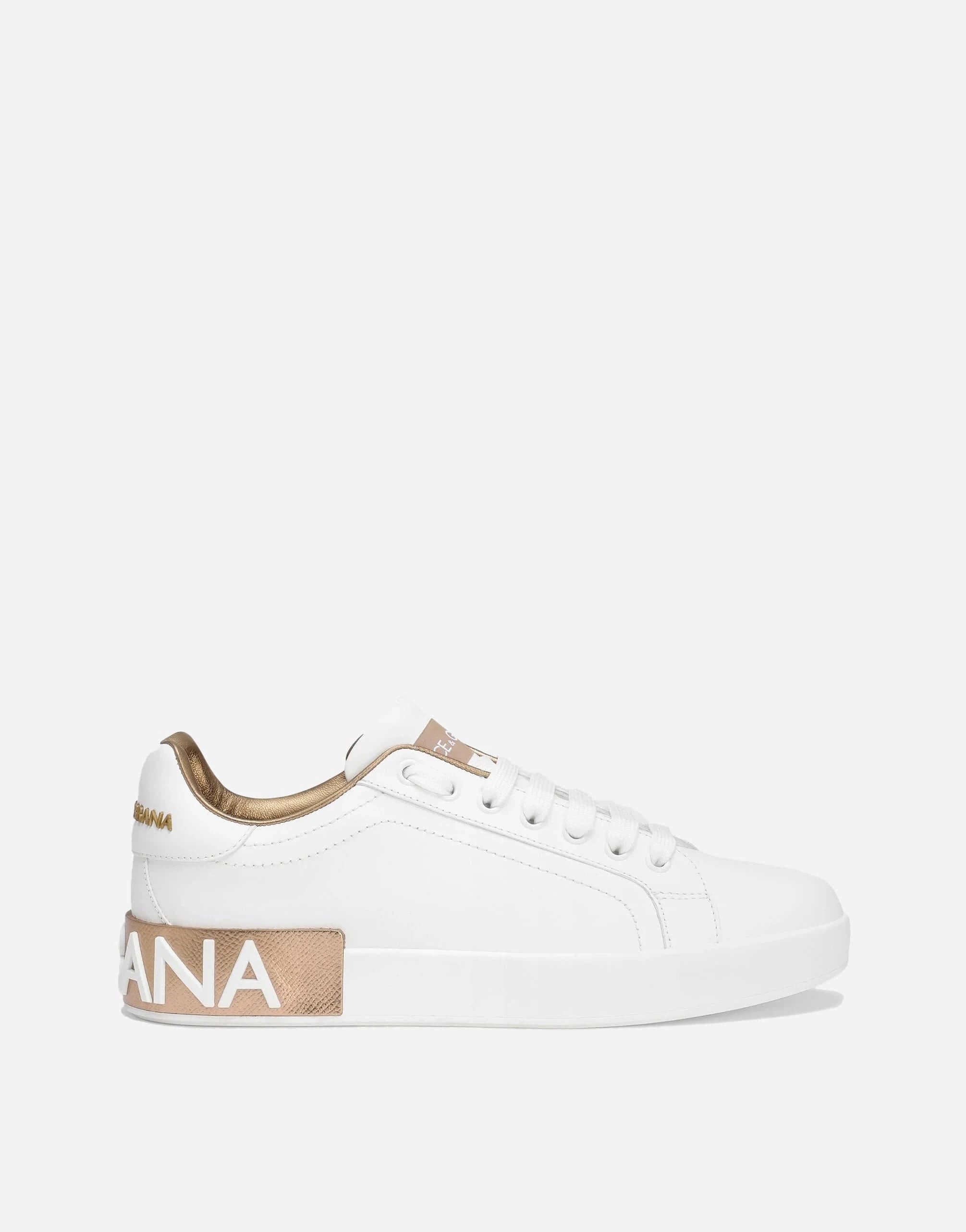 Dolce & Gabbana Gold Logo Calfskin Portofino sneakers