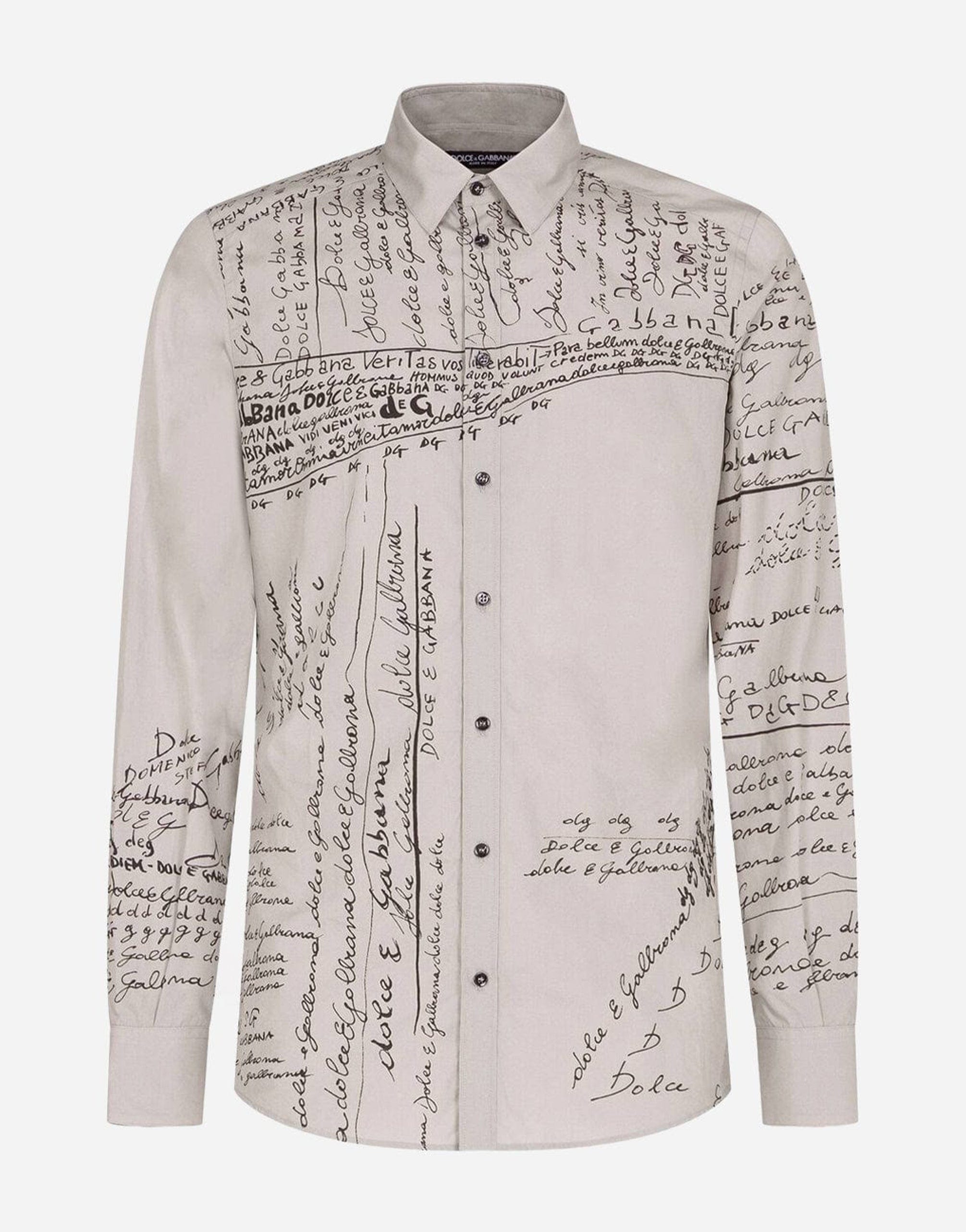 Dolce & Gabbana Gold Logo-Printed Shirt