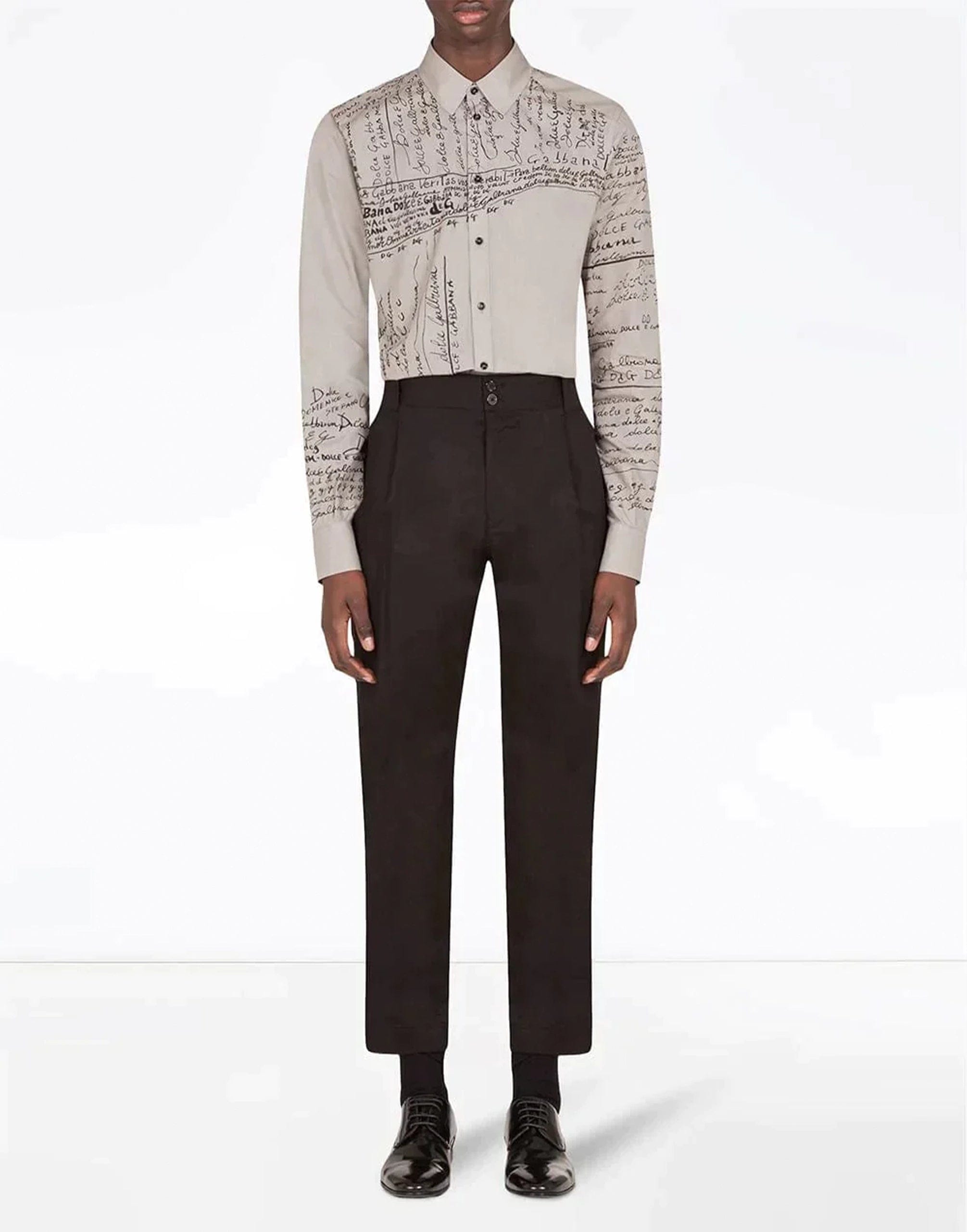 Dolce & Gabbana Gold Logo-Printed Shirt