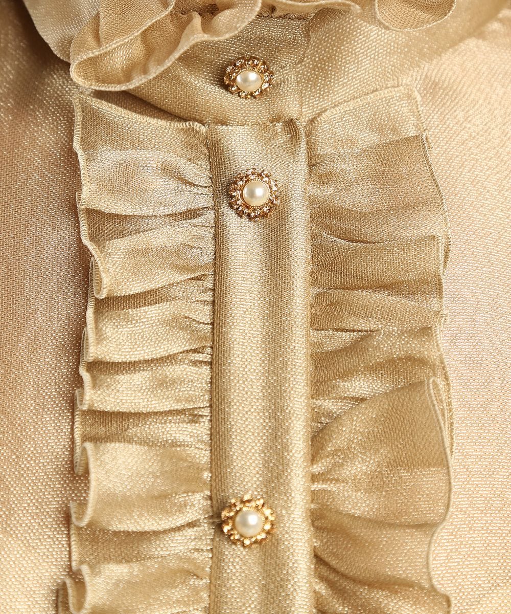 Dolce & Gabbana Gold Ruffle Blouse
