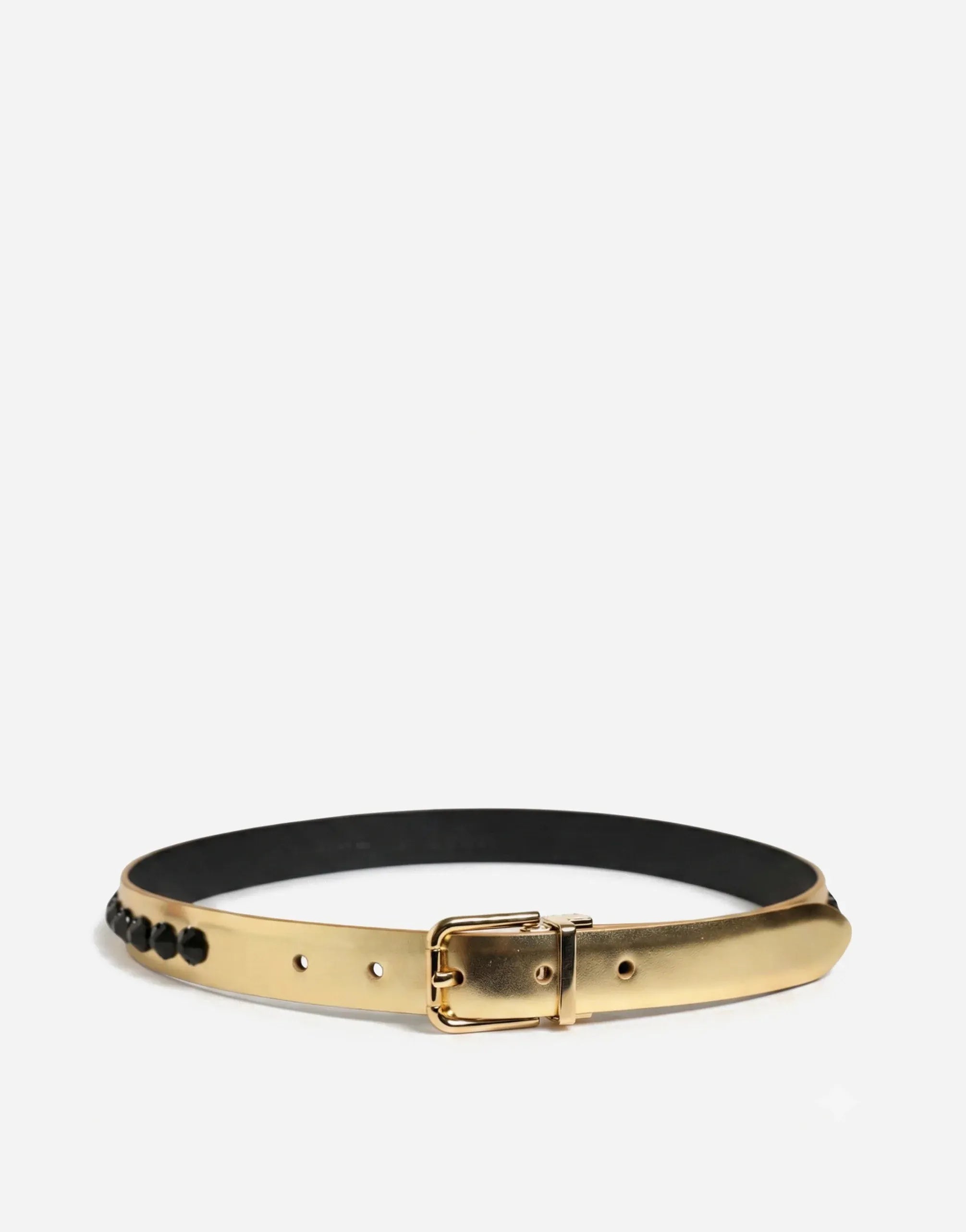 Dolce & Gabbana Gold Studded Leather Belt