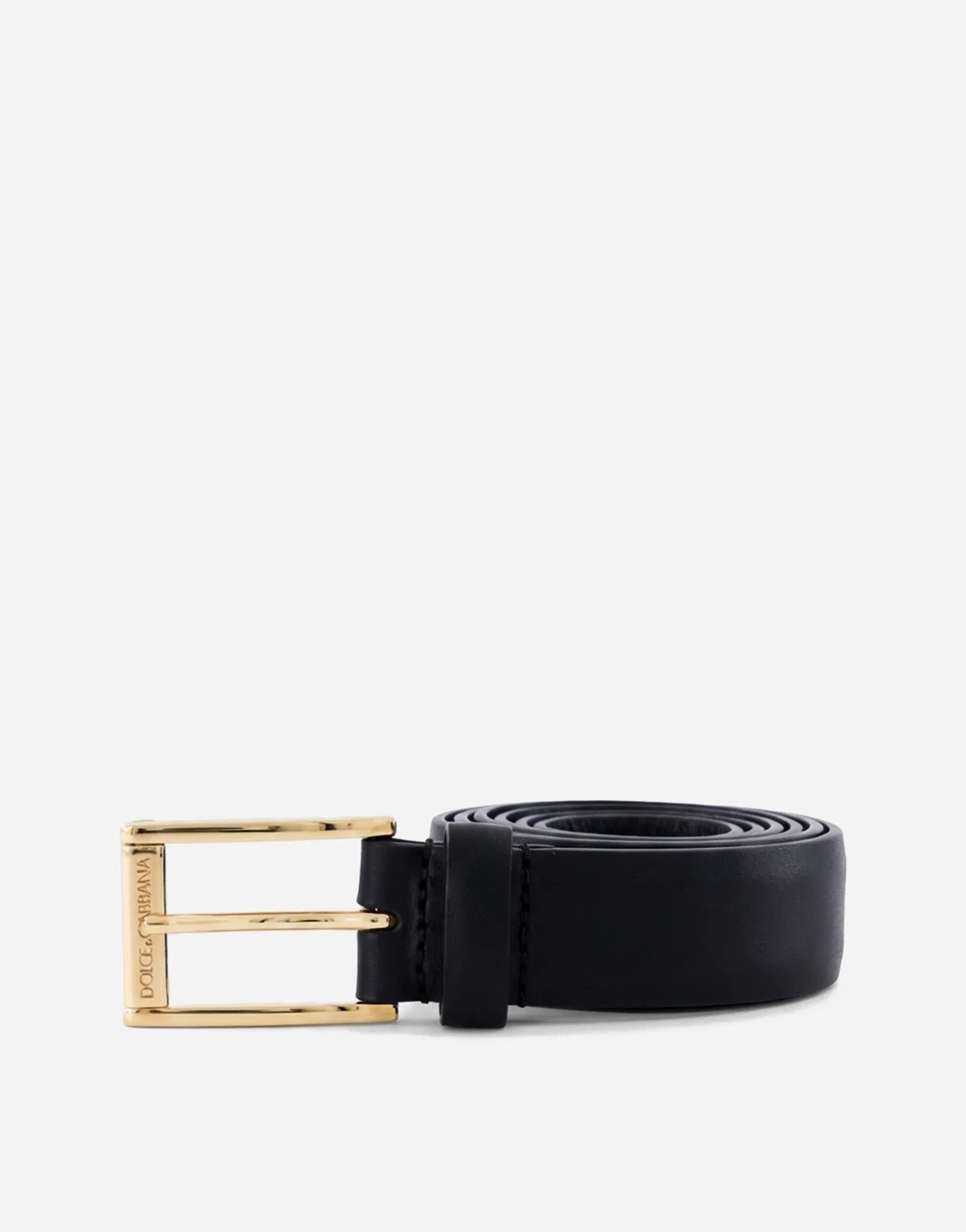 Dolce & Gabbana Gold-Tone Buckle Leather Belt