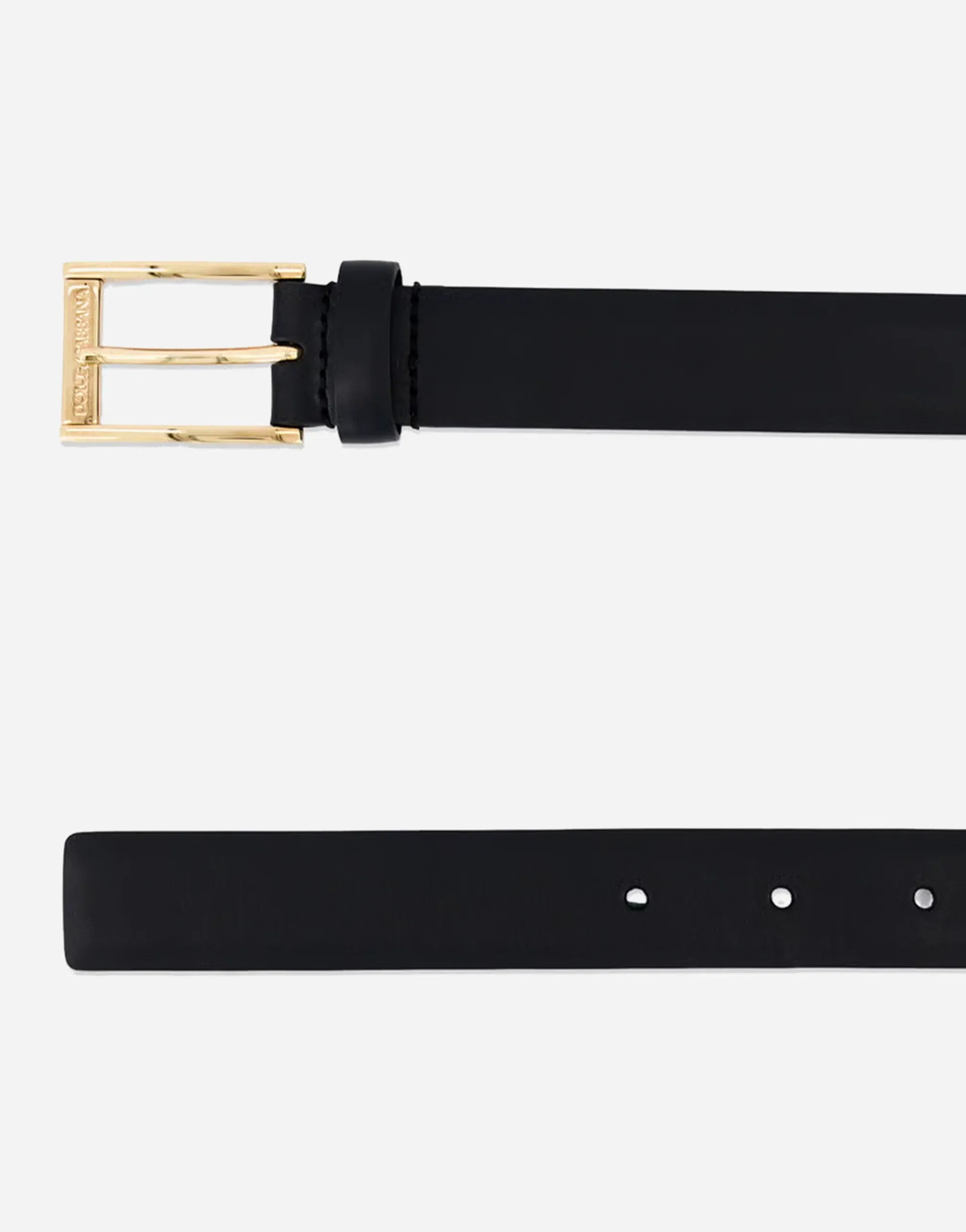 Dolce & Gabbana Gold-Tone Buckle Leather Belt