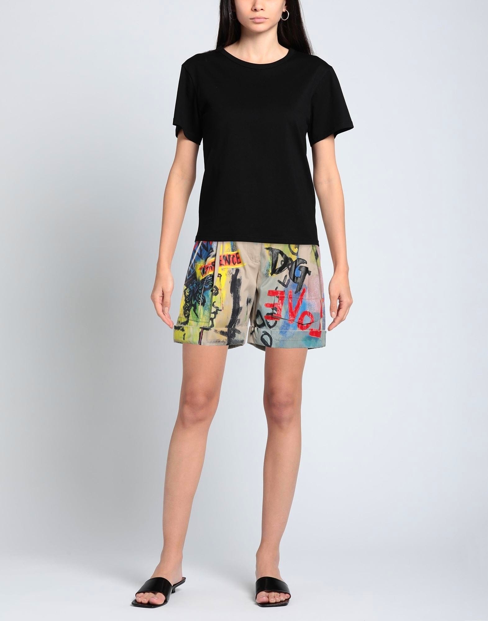 Dolce & Gabbana Graffiti Print High-Waist Bermuda Shorts