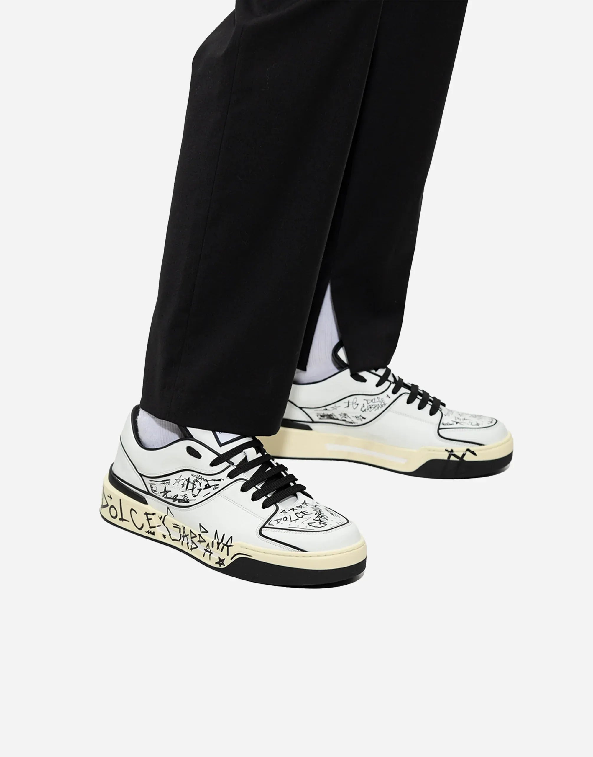 Dolce & Gabbana Graffiti-Print New Roma Sneakers