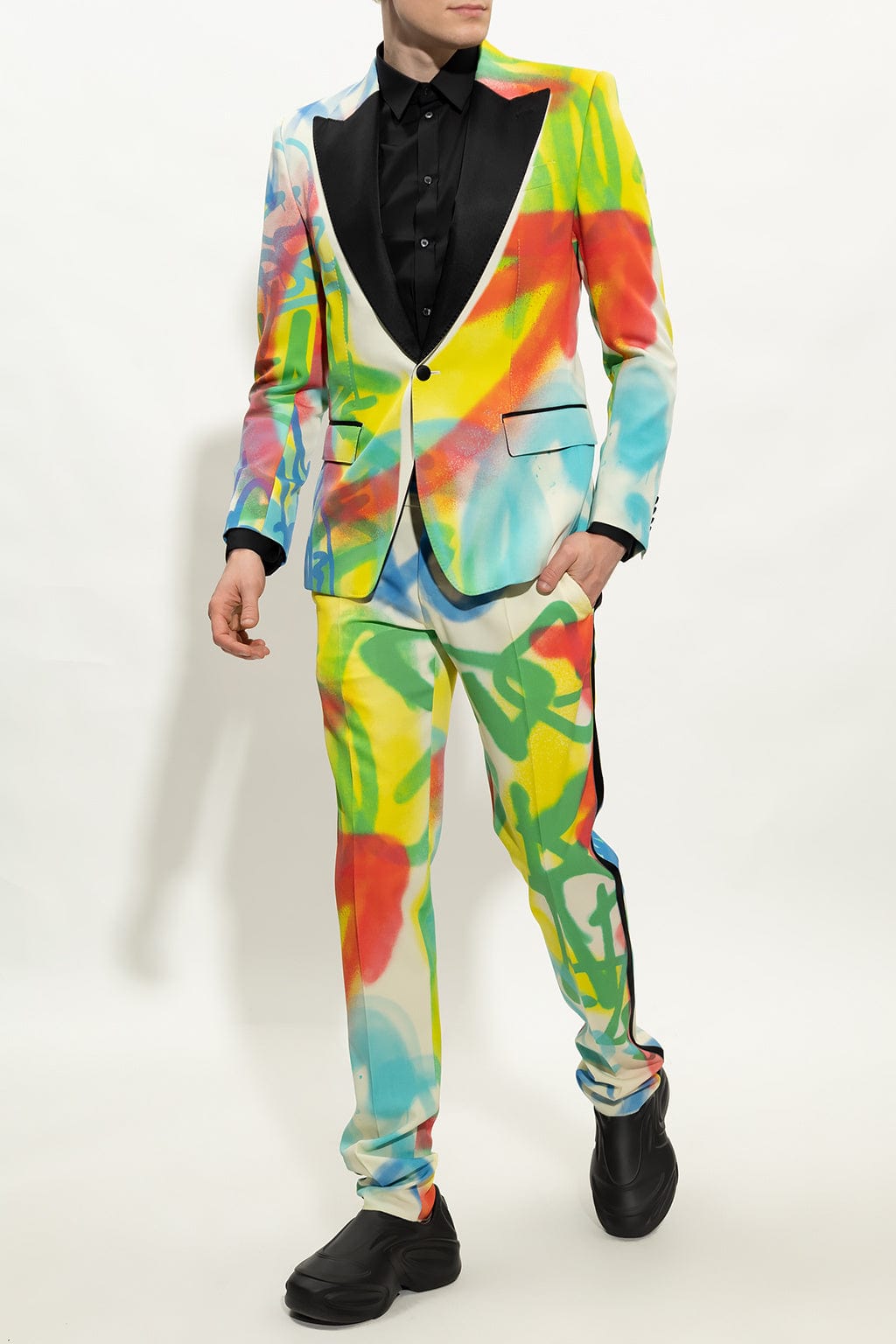 Dolce & Gabbana Graffiti-Print Single-Breasted Blazer