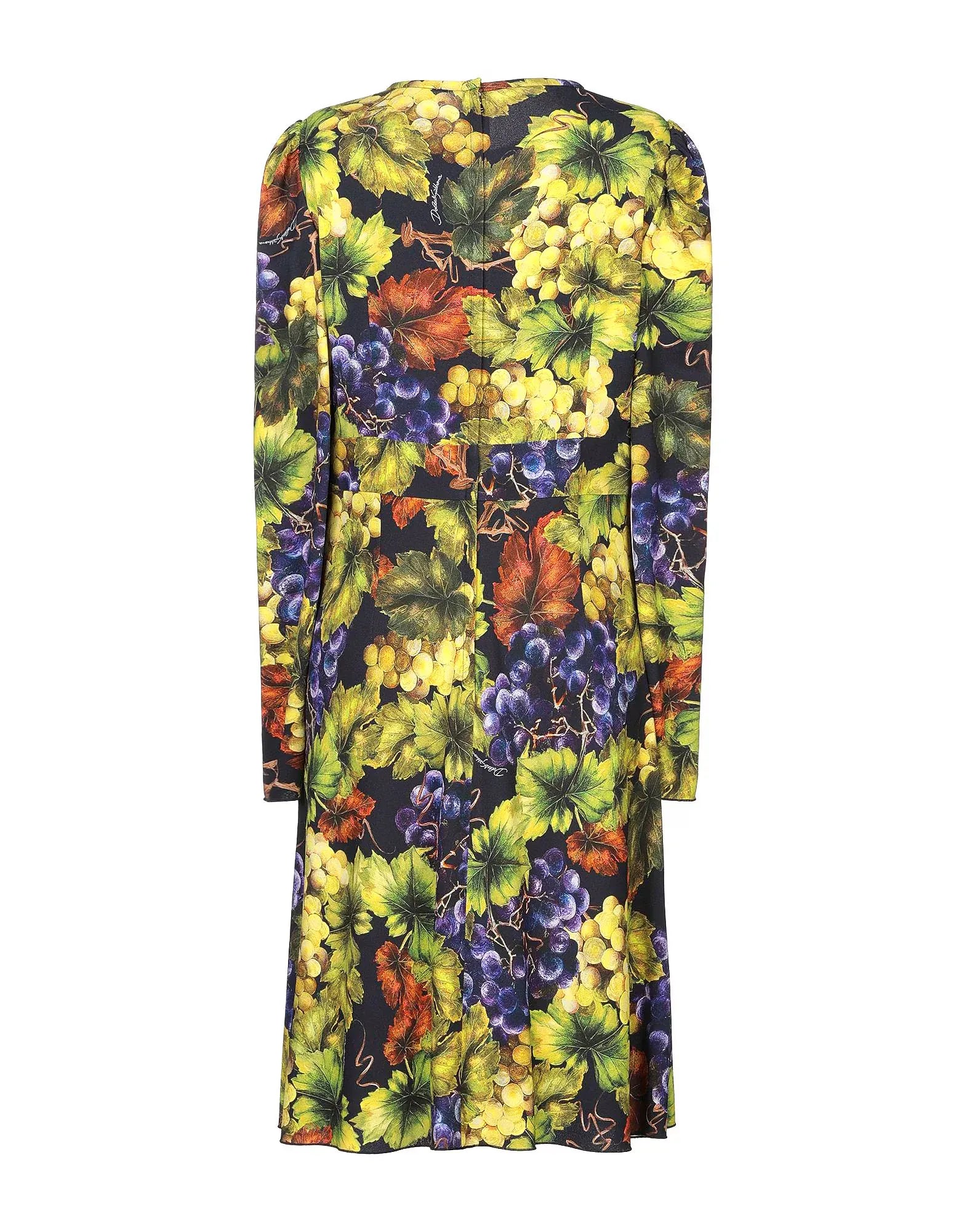 Dolce & Gabbana Grape Print Embellished Dress