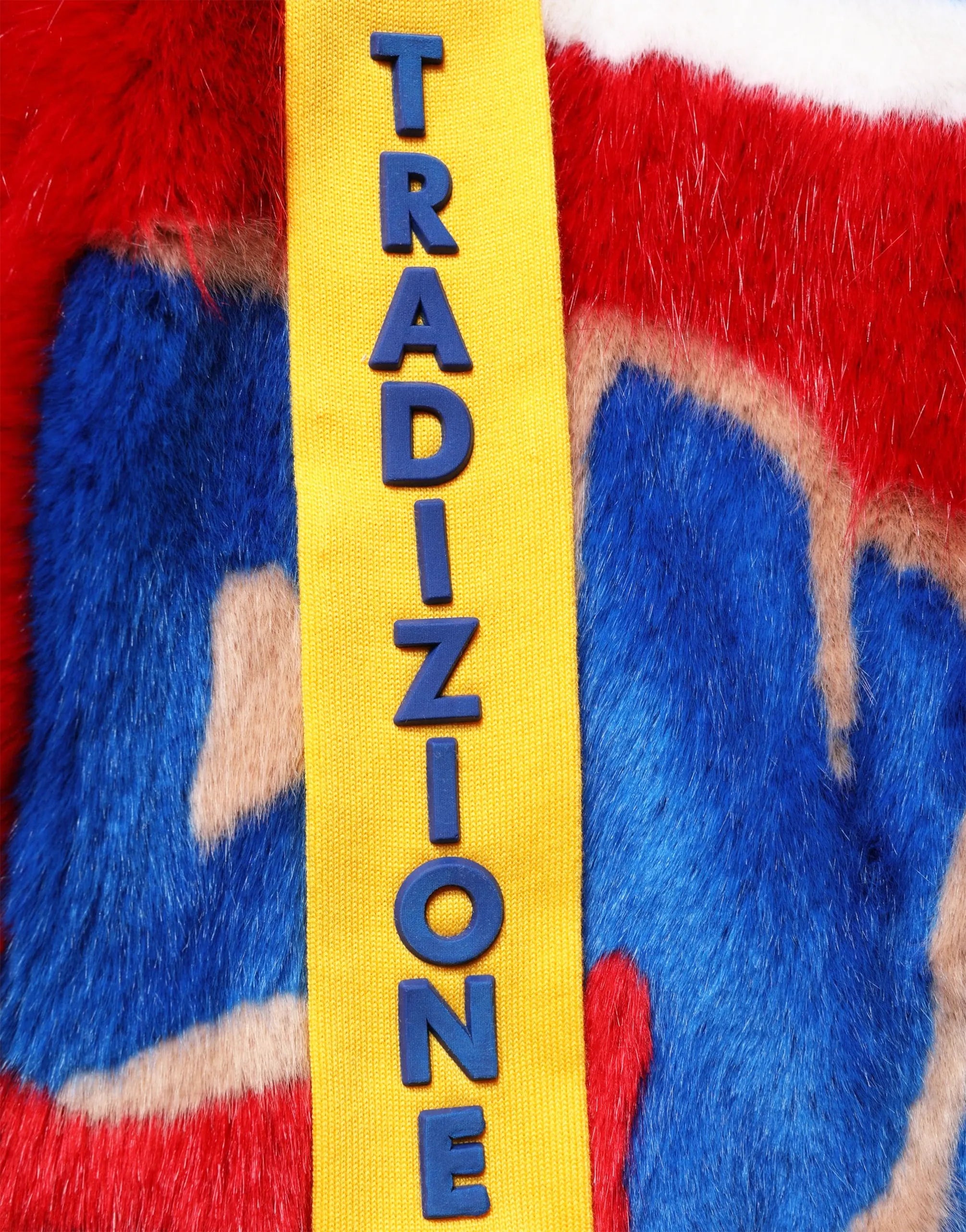 Dolce & Gabbana Graphic Faux Fur Hooded Coat