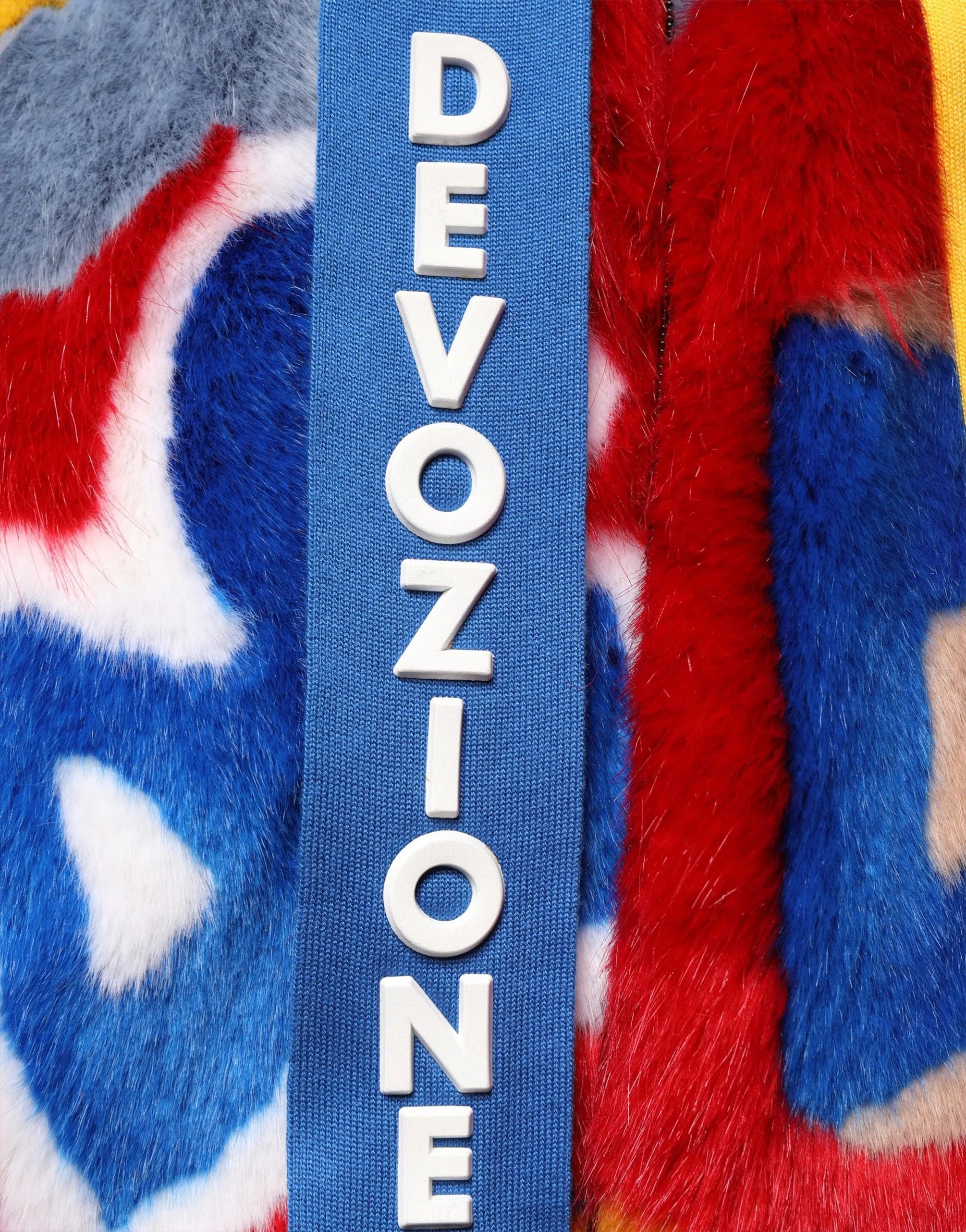 Dolce & Gabbana Graphic Faux Fur Hooded Coat