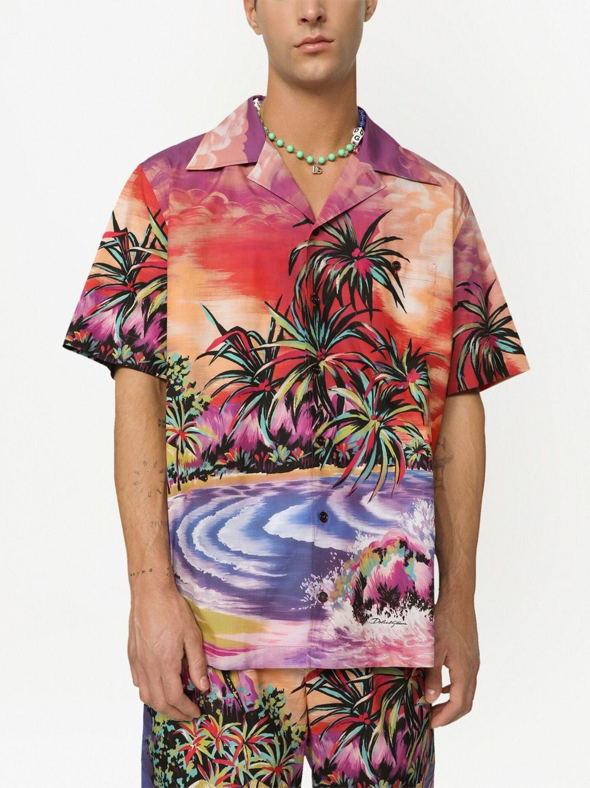 Dolce & Gabbana Graphic-Print Short-Sleeve Shirt
