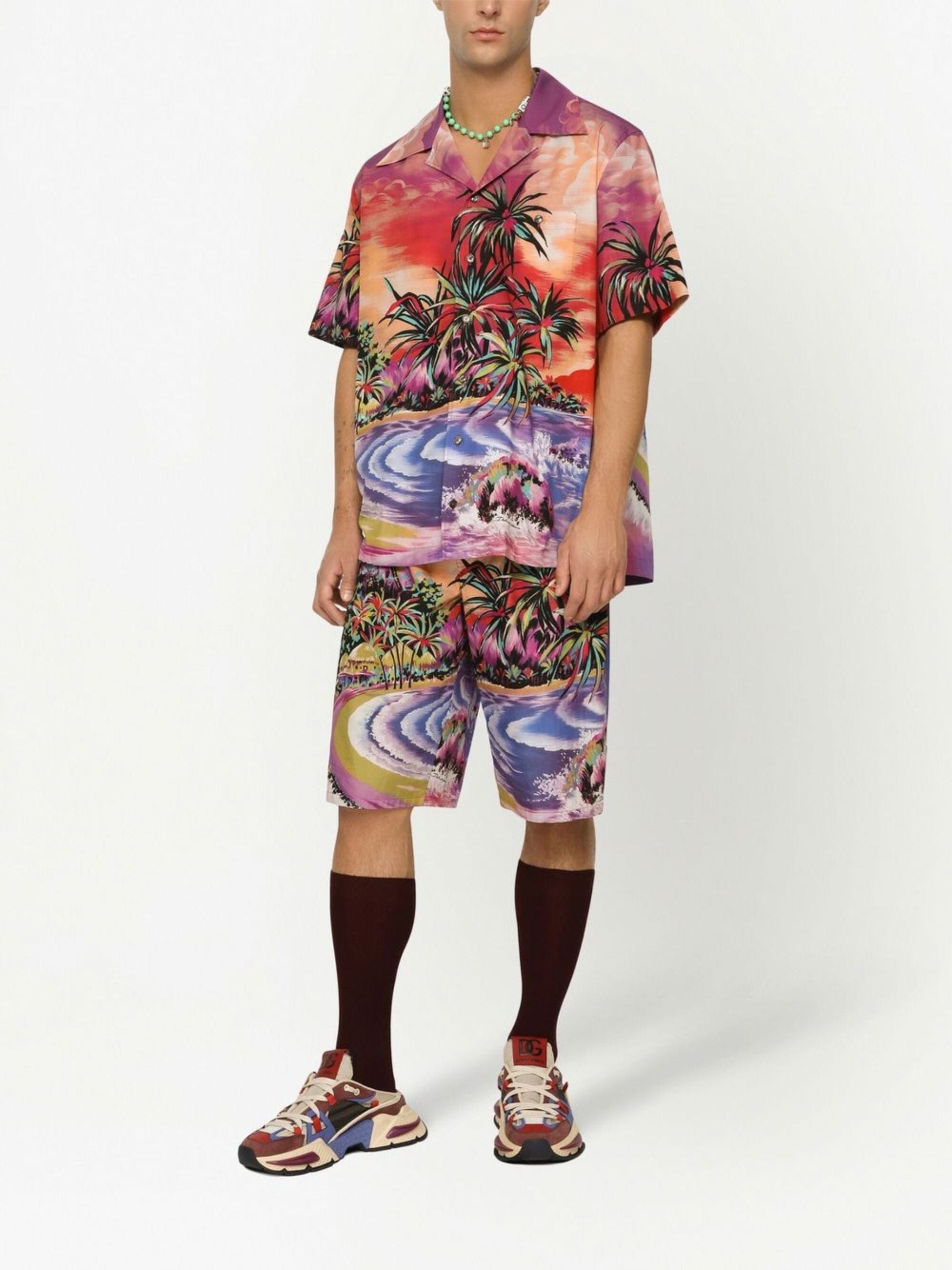 Dolce & Gabbana Graphic-Print Short-Sleeve Shirt
