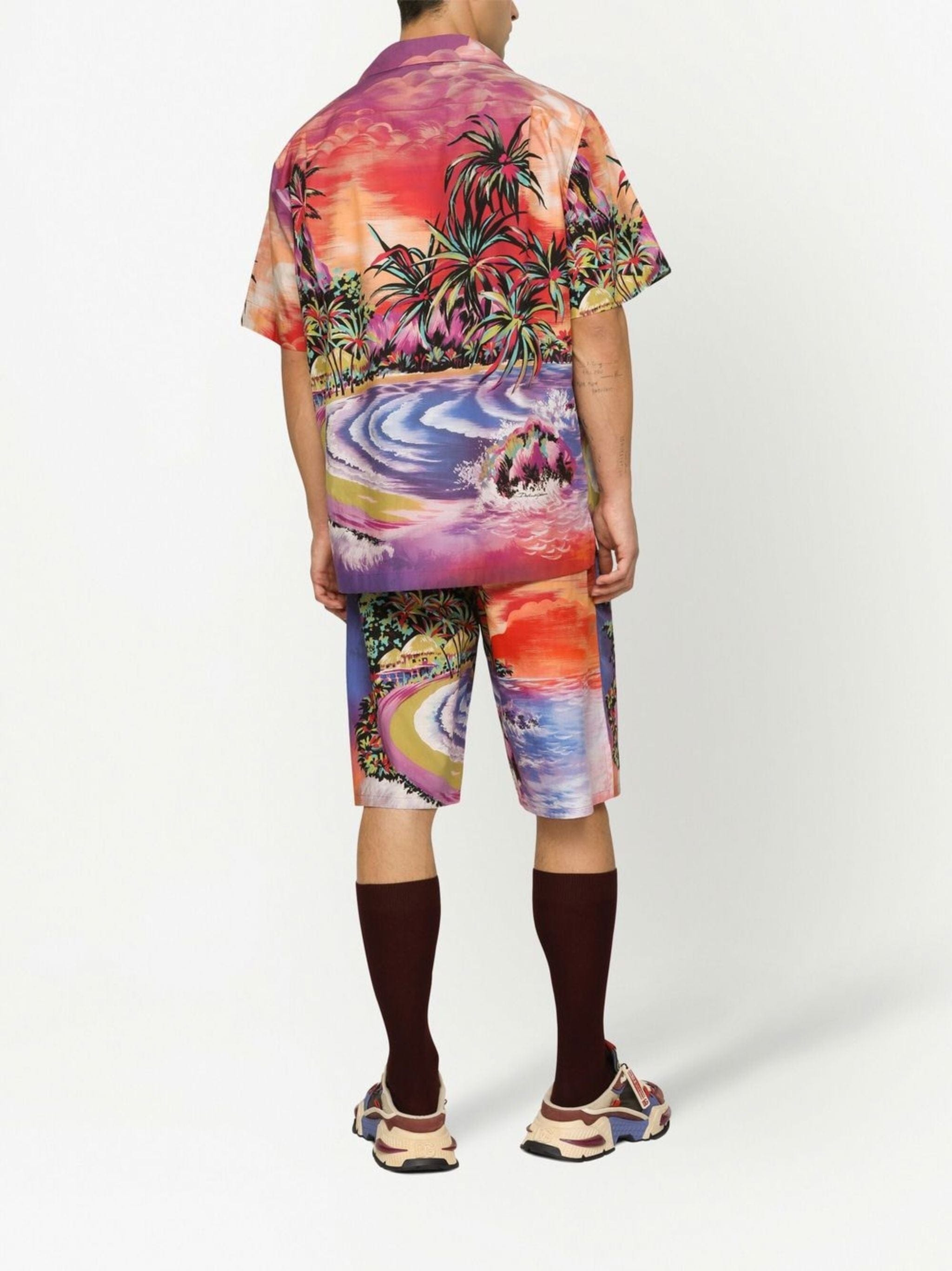 Dolce & Gabbana Graphic-Print Short-Sleeve Shirt