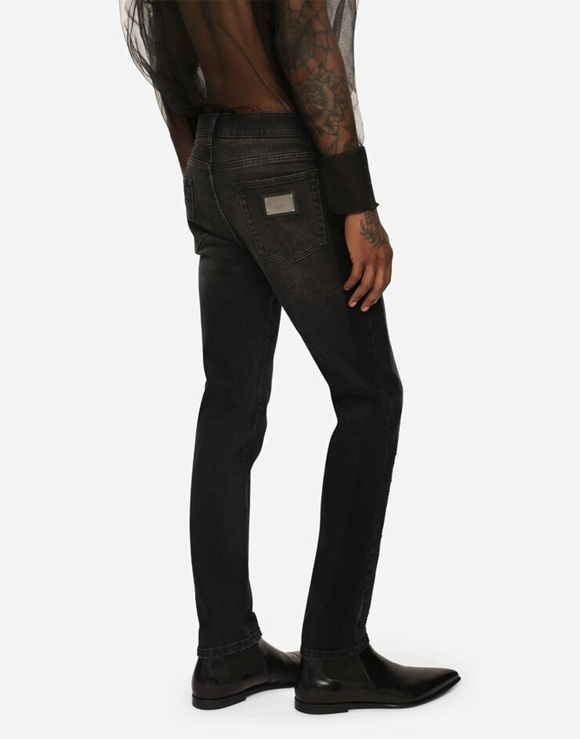 Dolce & Gabbana Gray Wash Slim-Fit Stretch Jeans