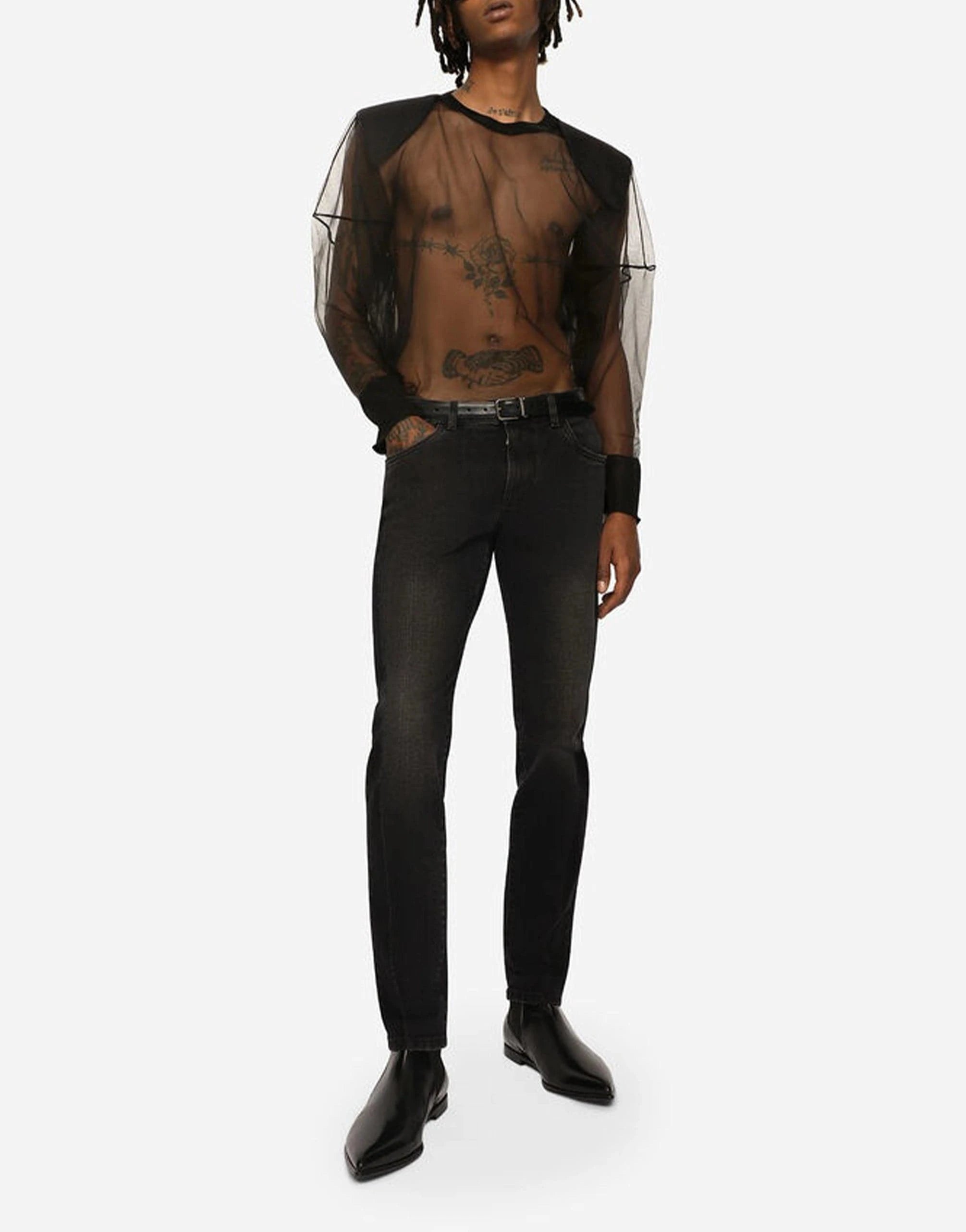 Dolce & Gabbana Gray Wash Slim-Fit Stretch Jeans