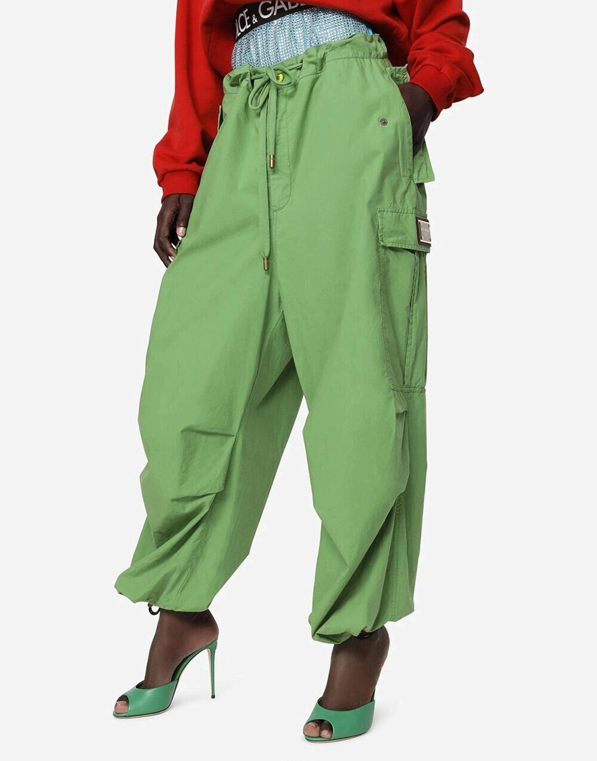 Dolce & Gabbana Green Cotton Cargo Pants