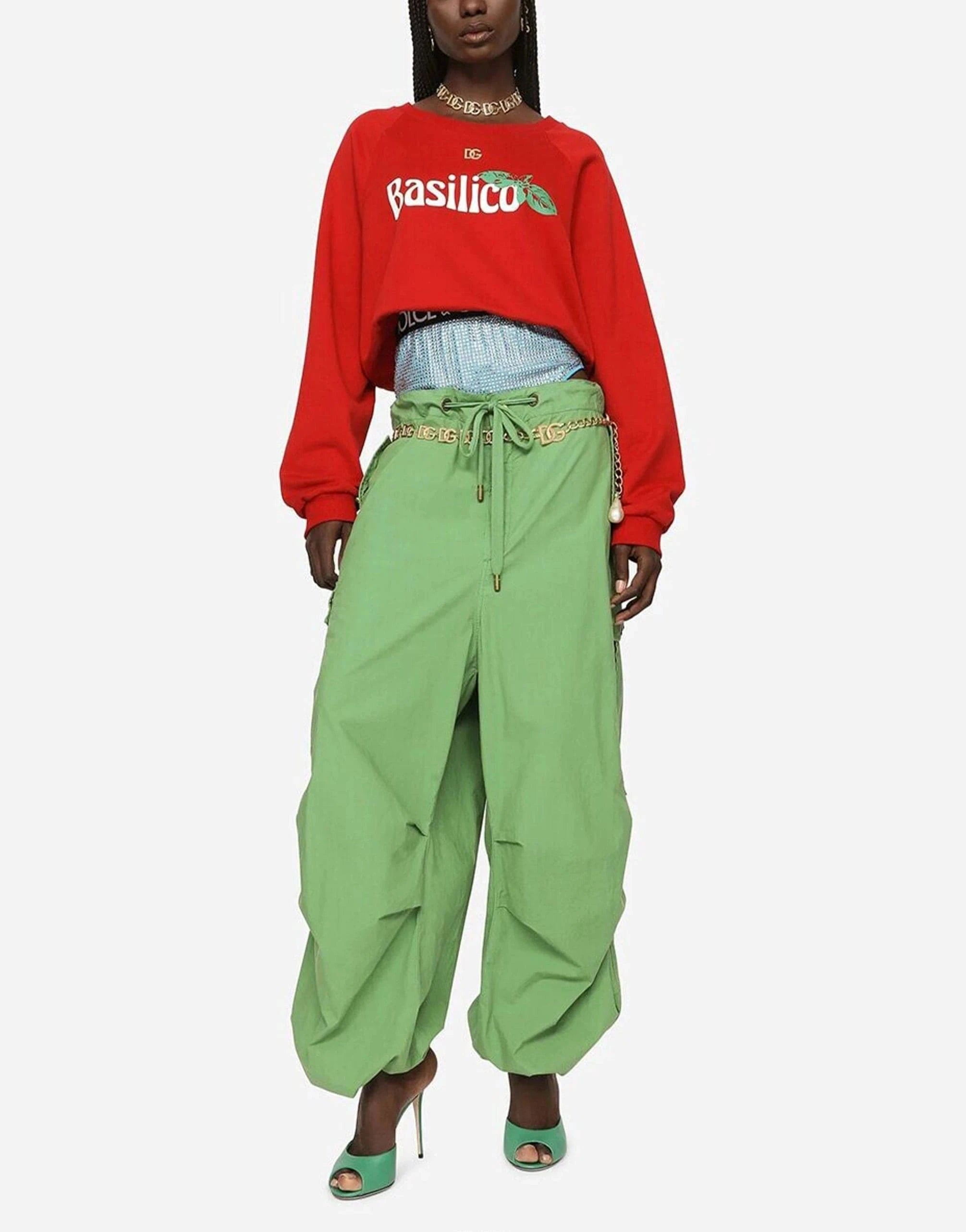 Dolce & Gabbana Green Cotton Cargo Pants