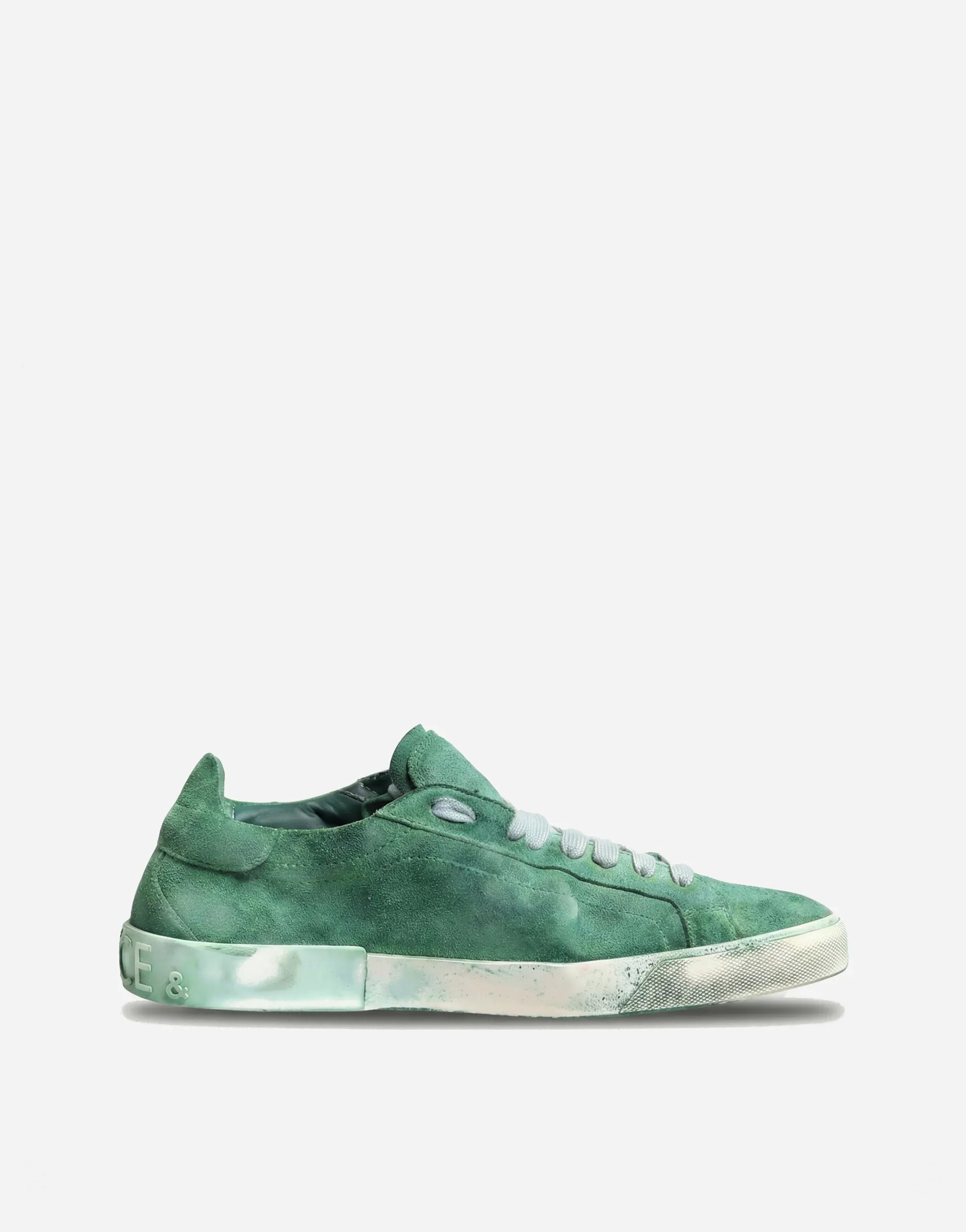 Dolce & Gabbana 绿色做旧麂皮运动鞋