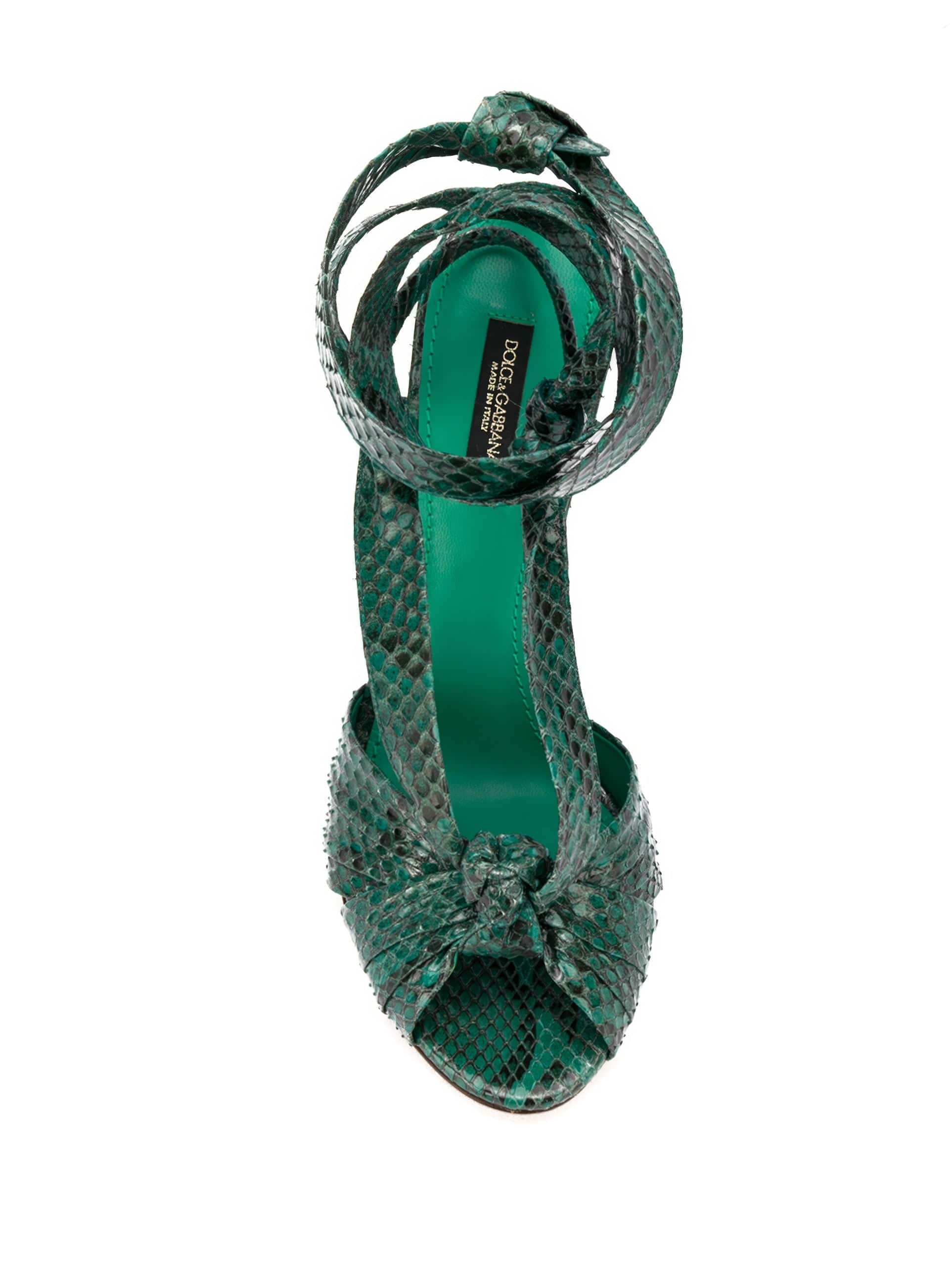 Dolce & Gabbana Green Keira Sandals