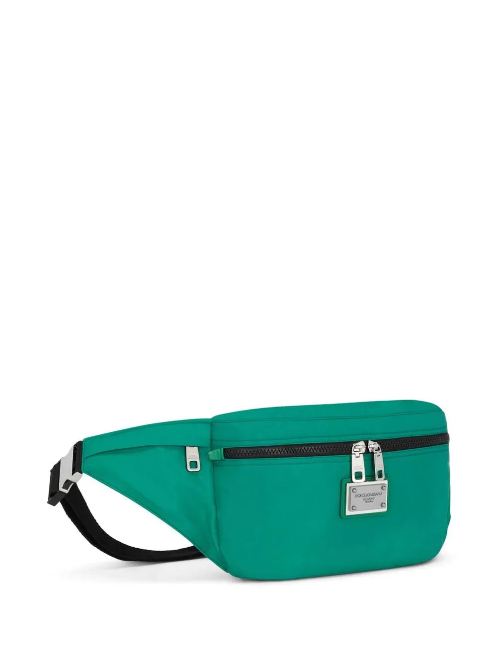 Dolce & Gabbana Green Nylon Logo-Plaque Belt Bag