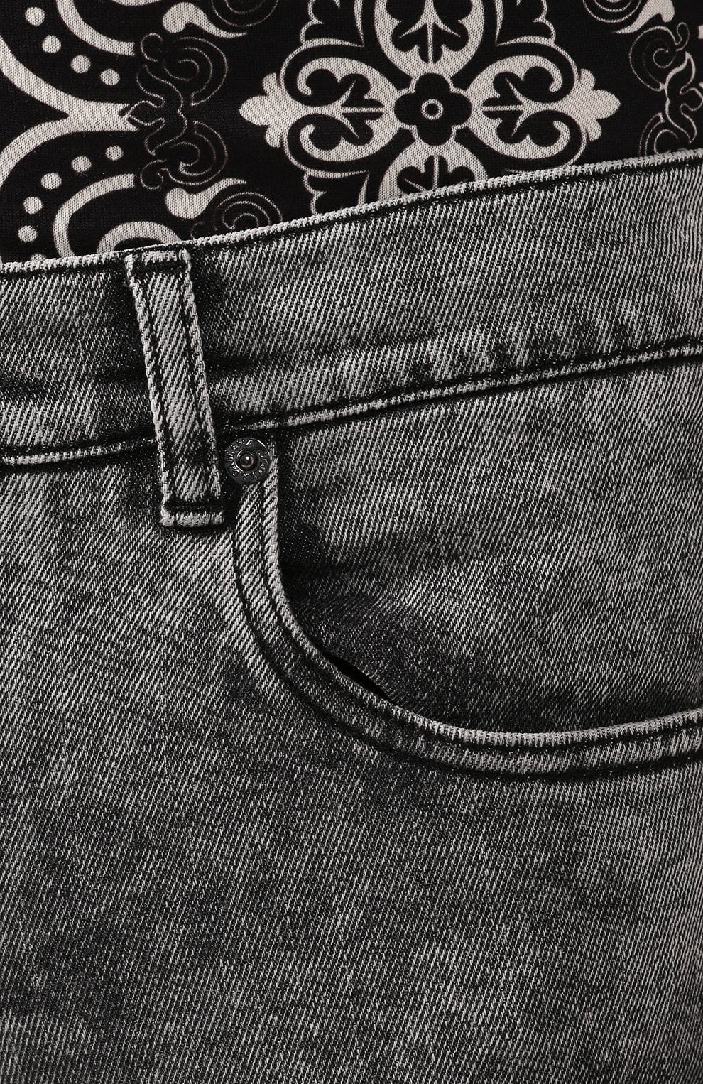 Dolce & Gabbana Grey Acid Wash Slim-Fit Jeans