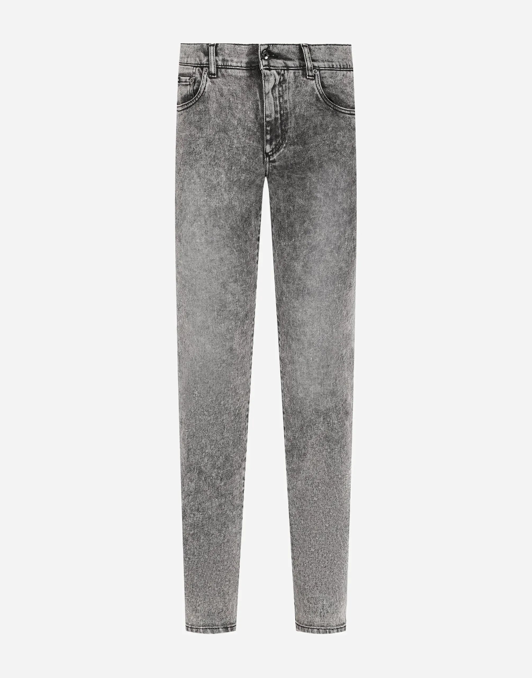 Dolce & Gabbana Grey Acid Wash Slim-Fit Jeans
