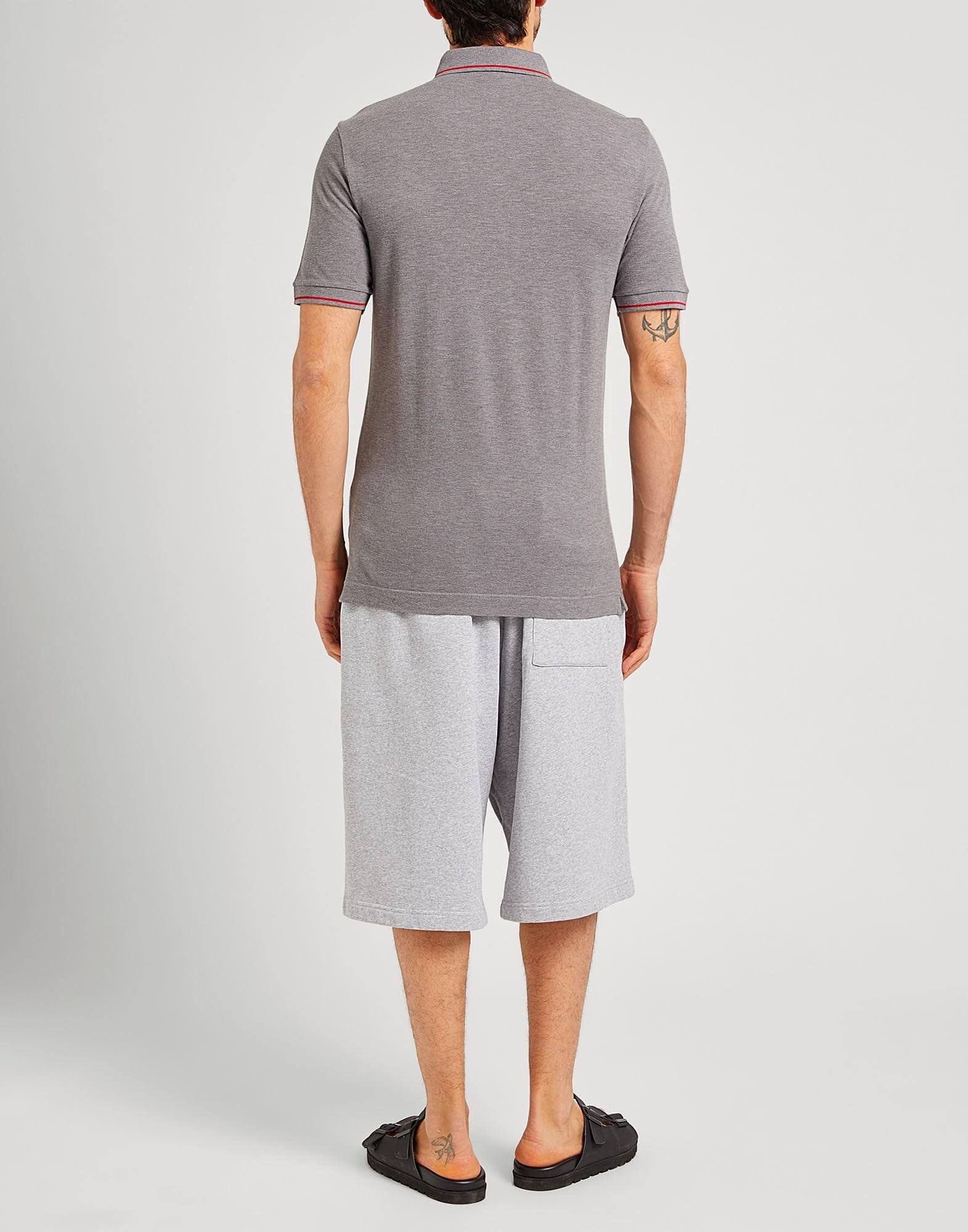 Dolce & Gabbana Grey Crown-Embroidered Polo Shirt