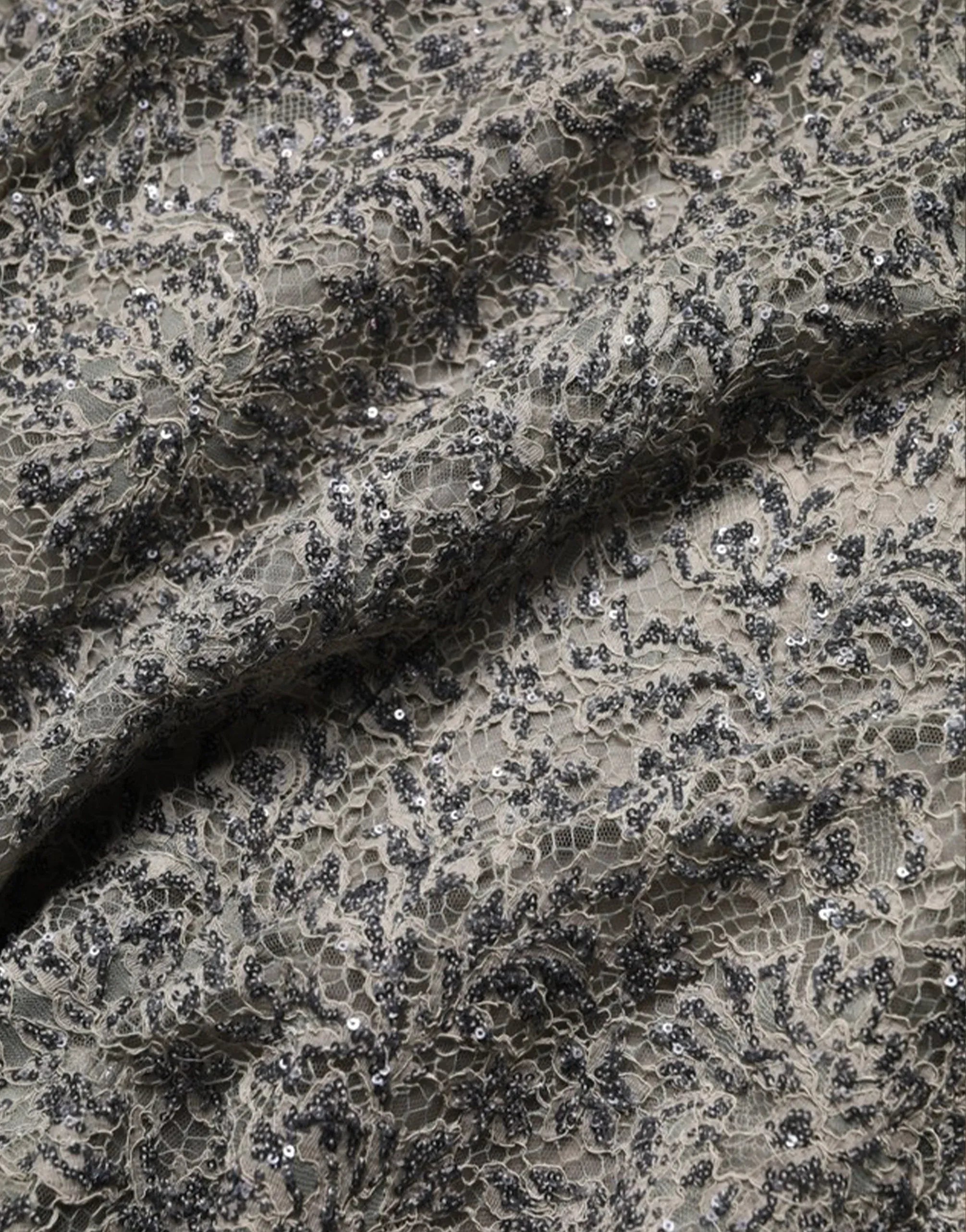 Dolce & Gabbana Grey Lace Sequin Gown