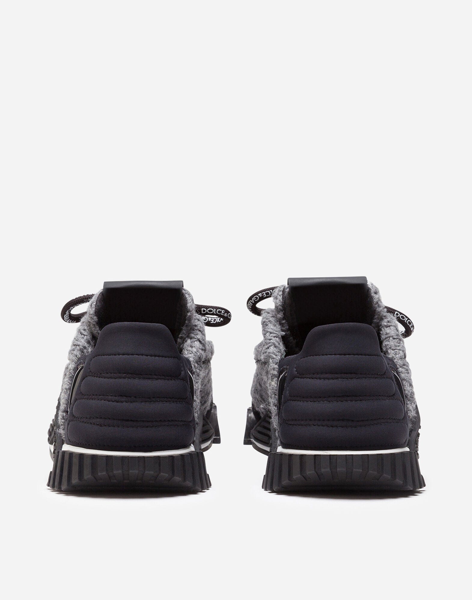 Dolce & Gabbana Grey Mixed-Material Low-Top NS1 Sneakers