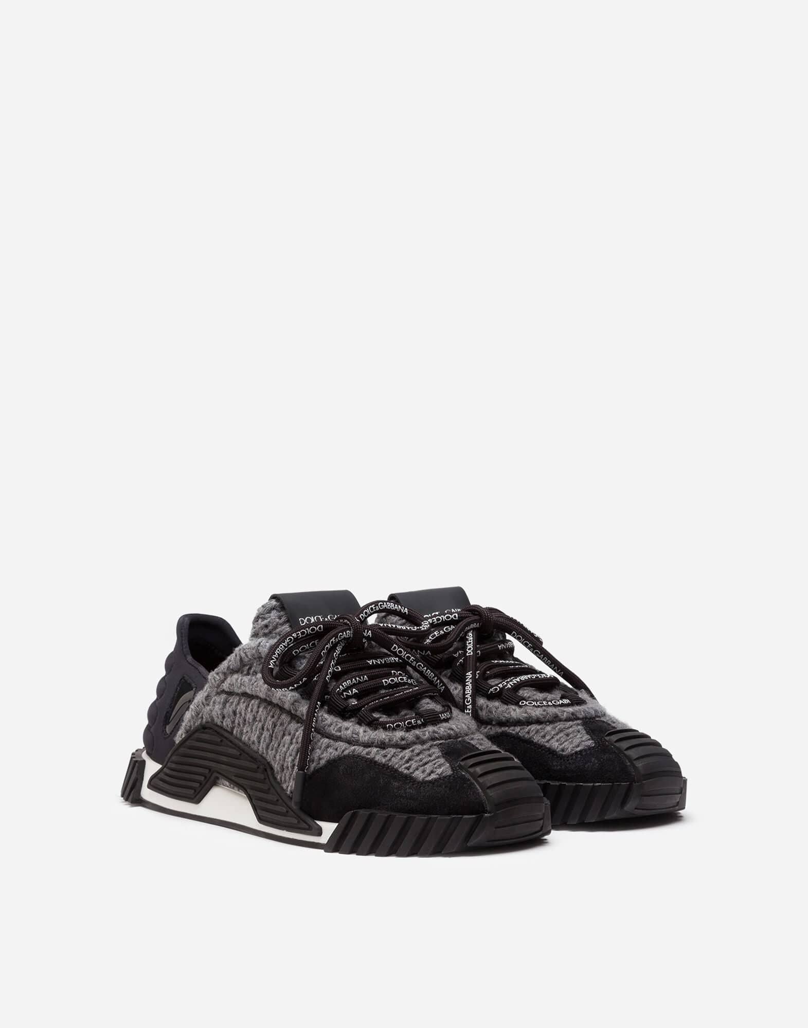 Dolce & Gabbana Grey Mixed-Material Low-Top NS1 Sneakers