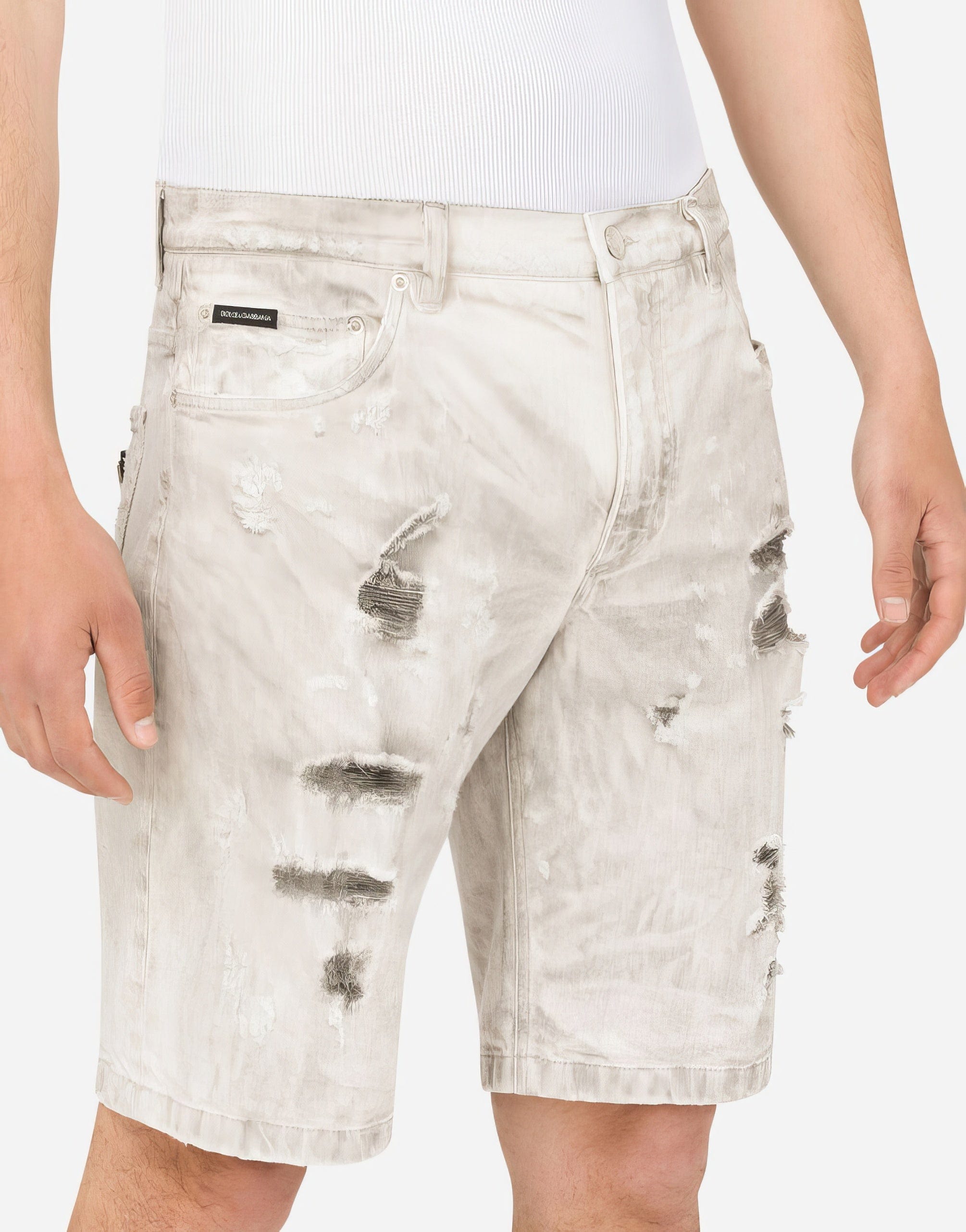 Dolce & Gabbana Grey Wash Denim Shorts