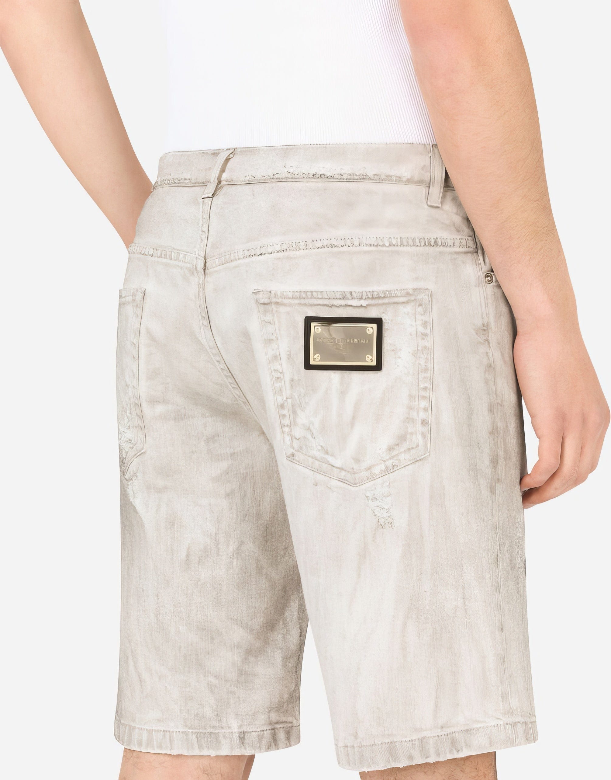 Dolce & Gabbana Grey Wash Denim Shorts