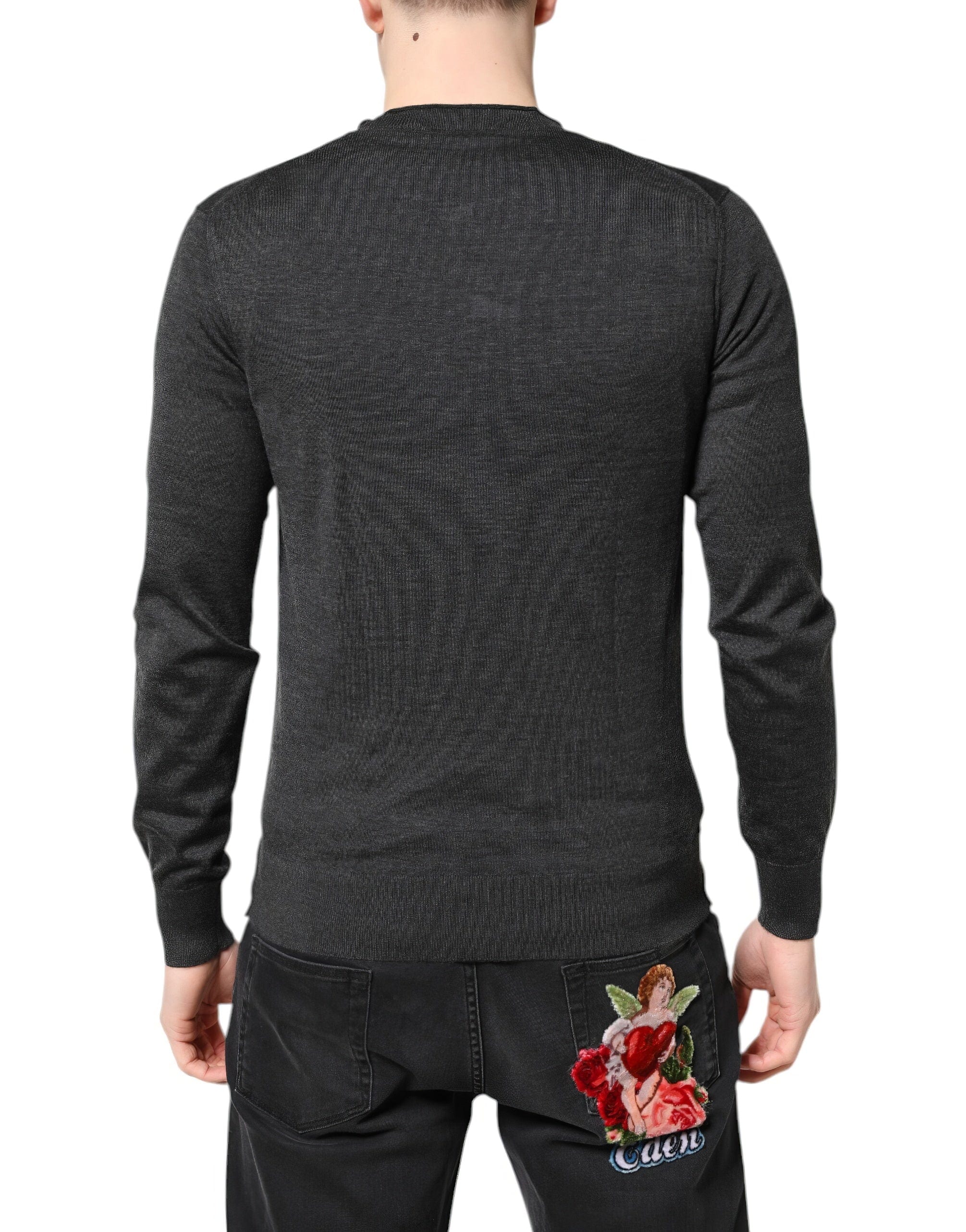 Dolce & Gabbana Gun And Horse Shoe Embroidered Cashmere Sweater