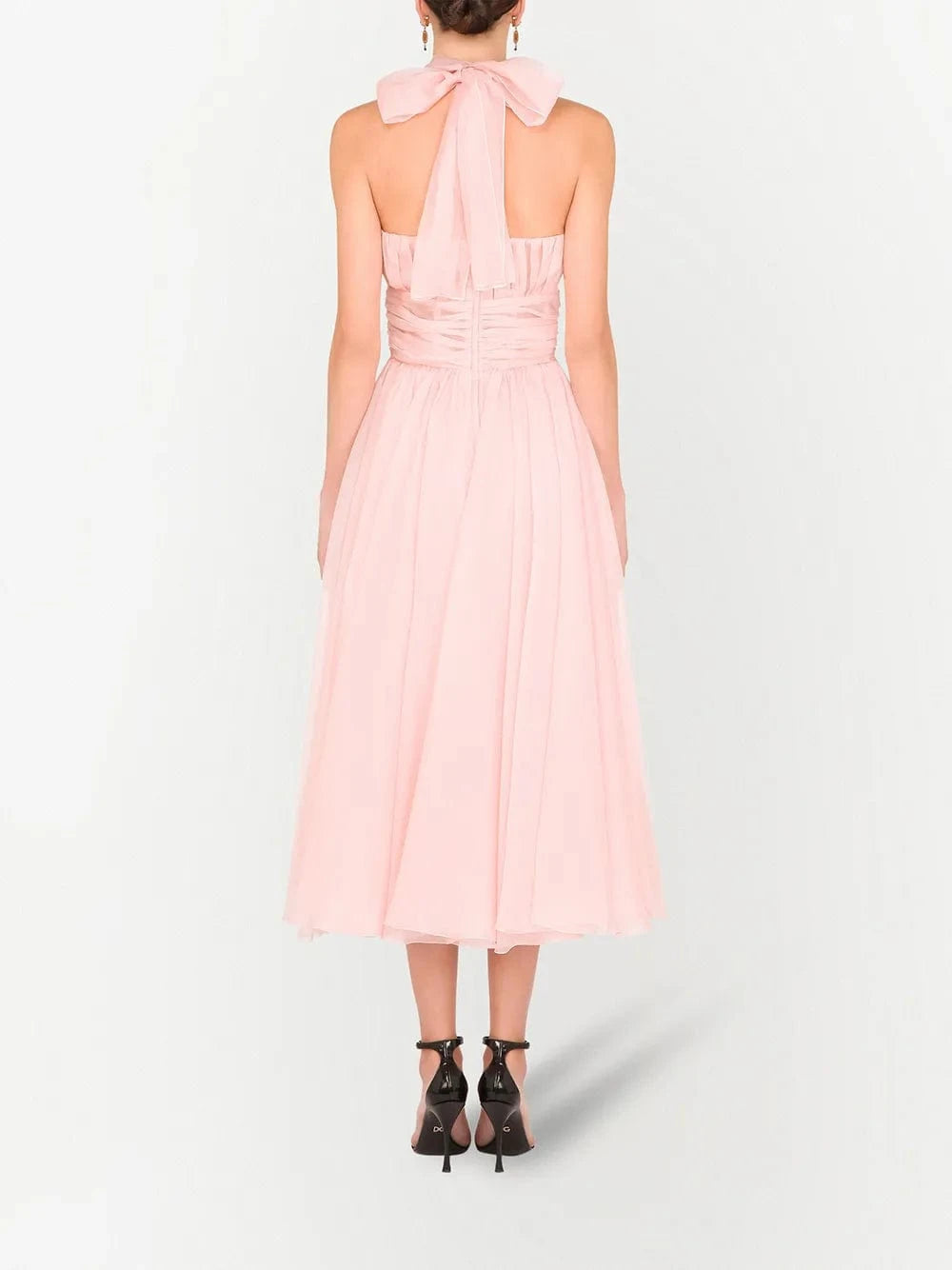 Dolce & Gabbana Halterneck Silk Organza Midi Dress