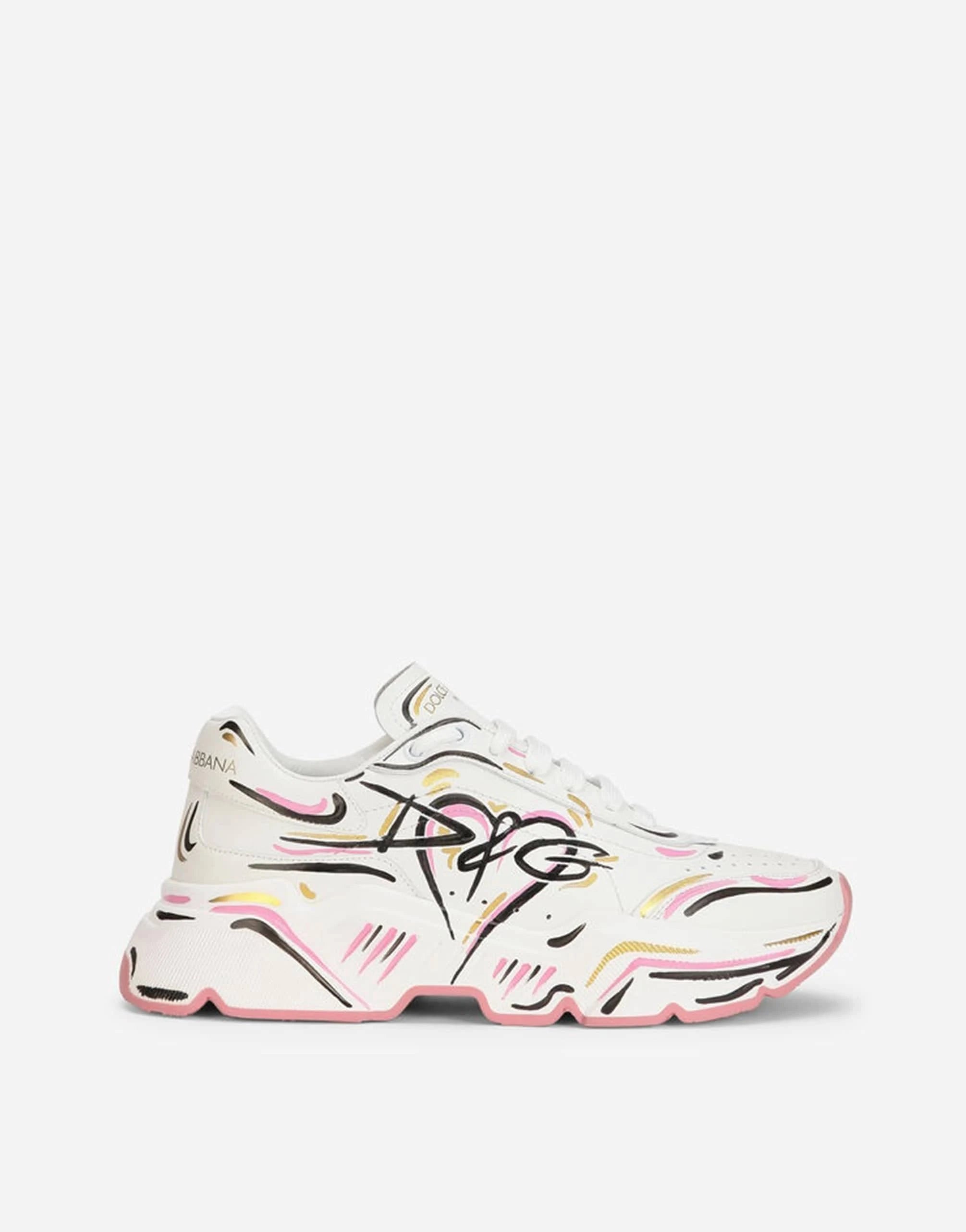Dolce & Gabbana Hand-Painted Leather Daymaster Sneakers