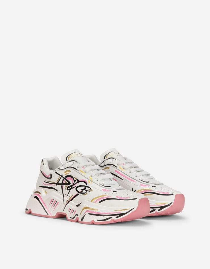 Dolce & Gabbana Hand-Painted Leather Daymaster Sneakers