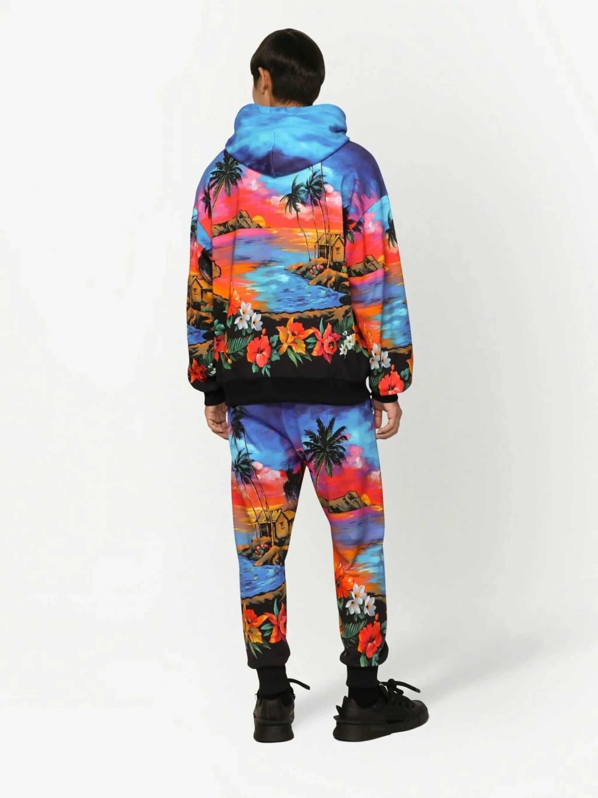 Dolce & Gabbana Hawaii-Print Cotton Hoodie