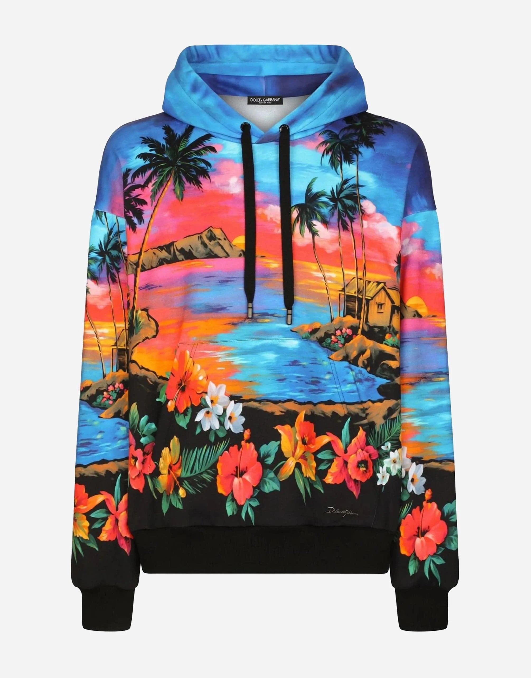 Dolce & Gabbana Hawaii-Print Cotton Hoodie