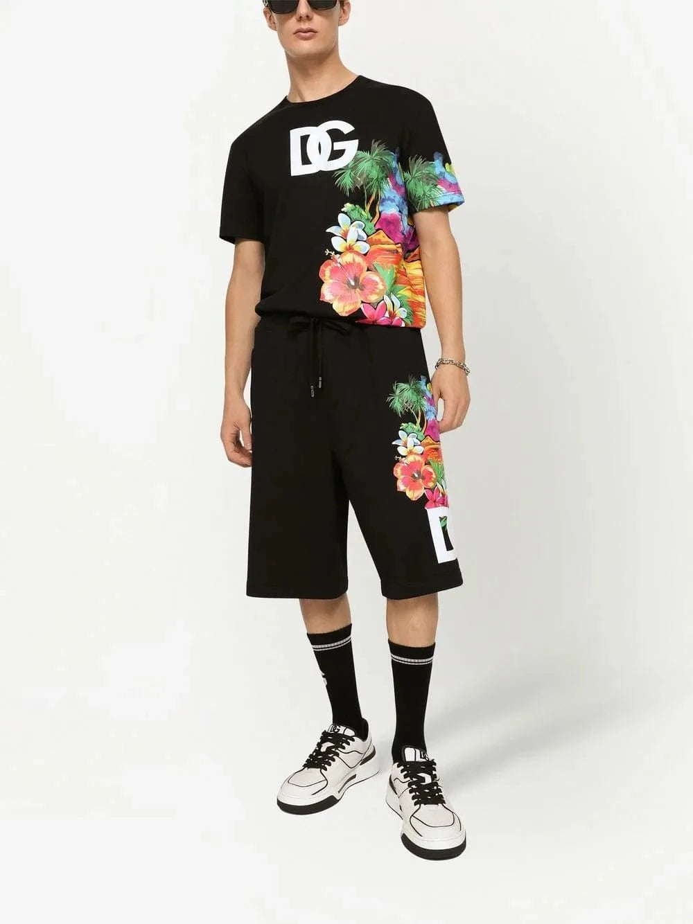 Dolce & Gabbana Hawaiian Print Cotton T-Shirt