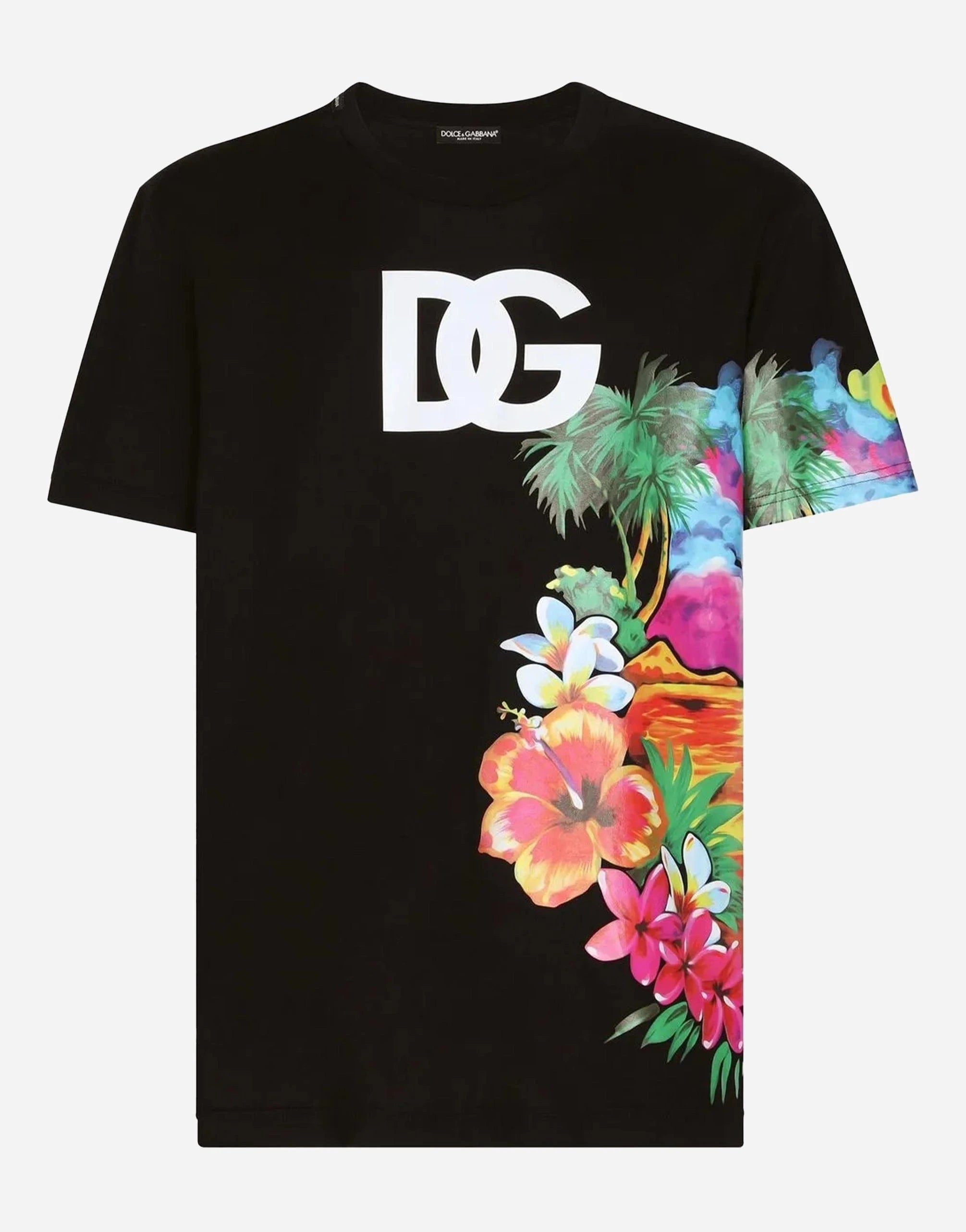 Dolce & Gabbana Hawaiian Print Cotton T-Shirt