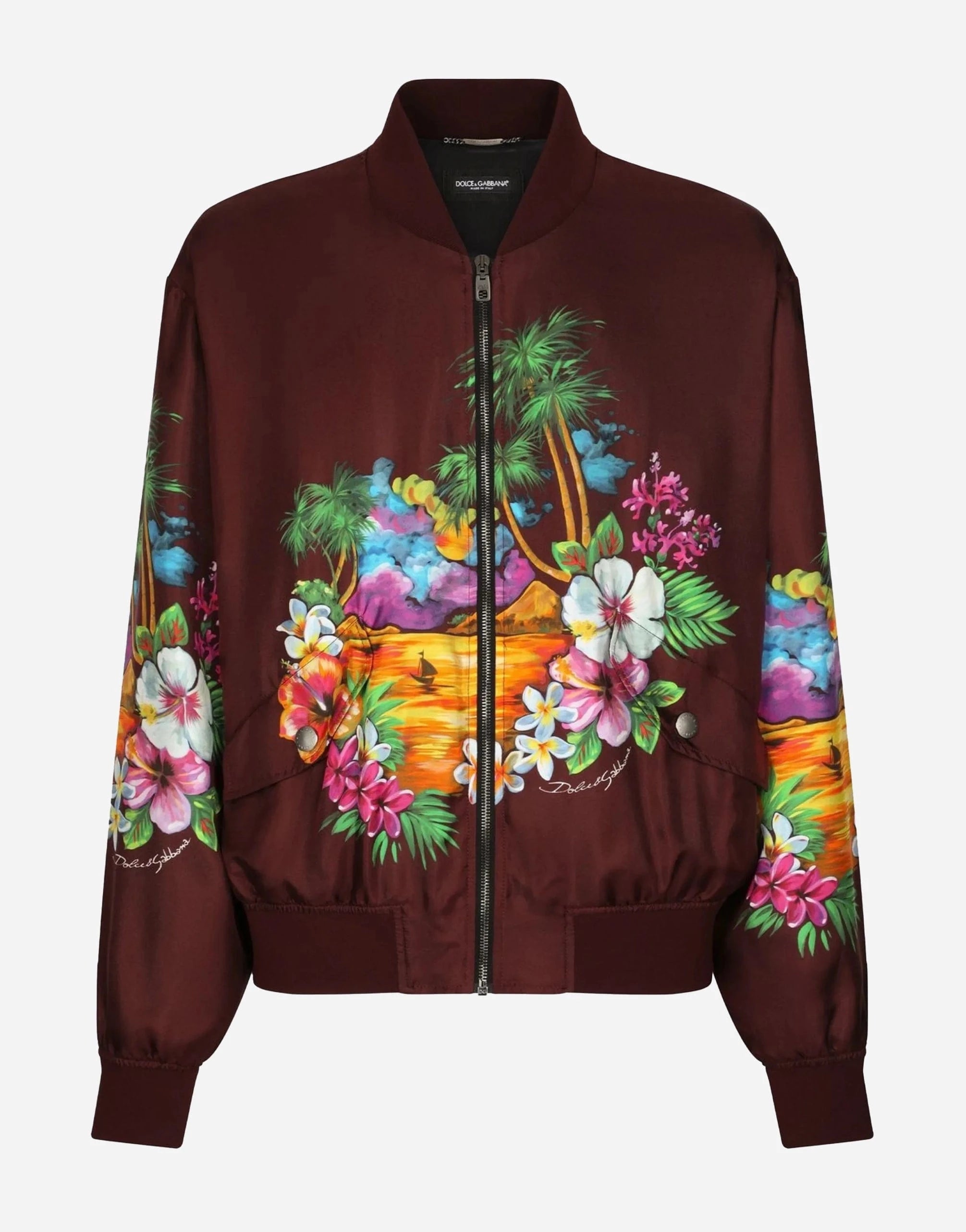 Dolce & Gabbana Hawaiian-Print Silk Twill Jacket