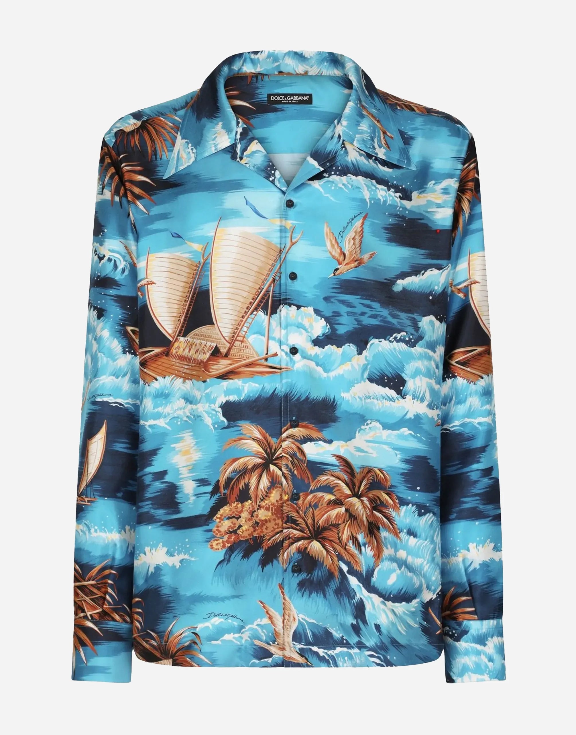 Dolce & Gabbana Dolce & Gabbana Hawaiian Print Silk Twill Shirt