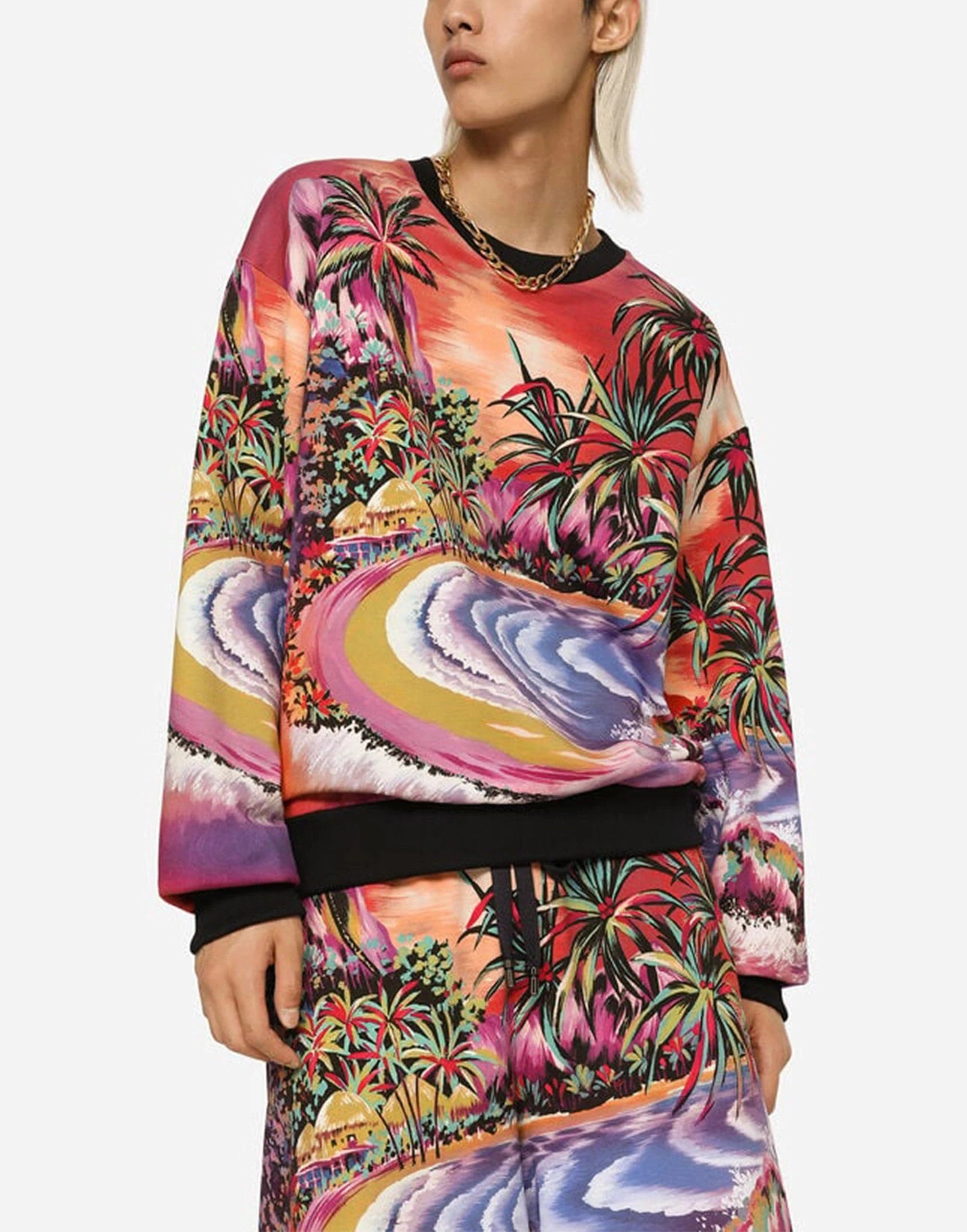 Dolce & Gabbana Hawaiian Print Sweatshirt