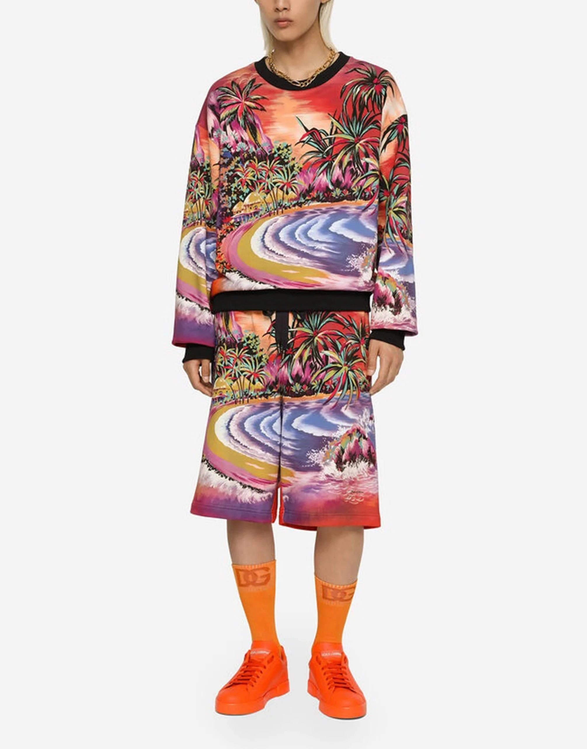 Dolce & Gabbana Hawaiian Print Sweatshirt