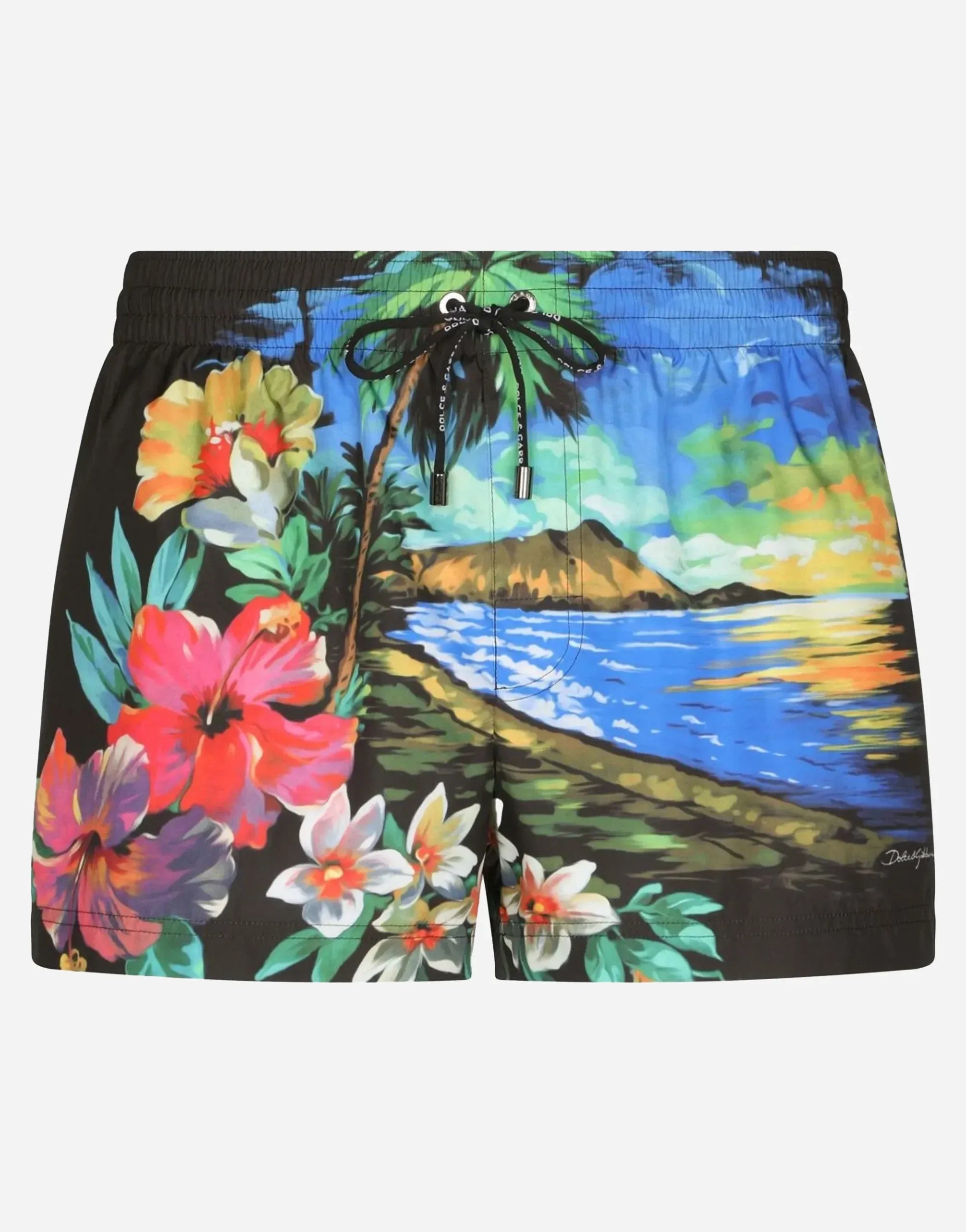 Dolce & Gabbana Hawaiian-Print Swim Shorts
