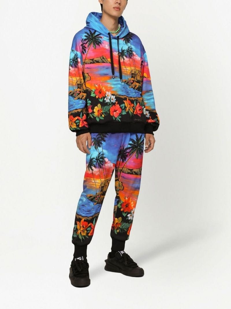 Dolce & Gabbana Hawaiian Print Track Pants